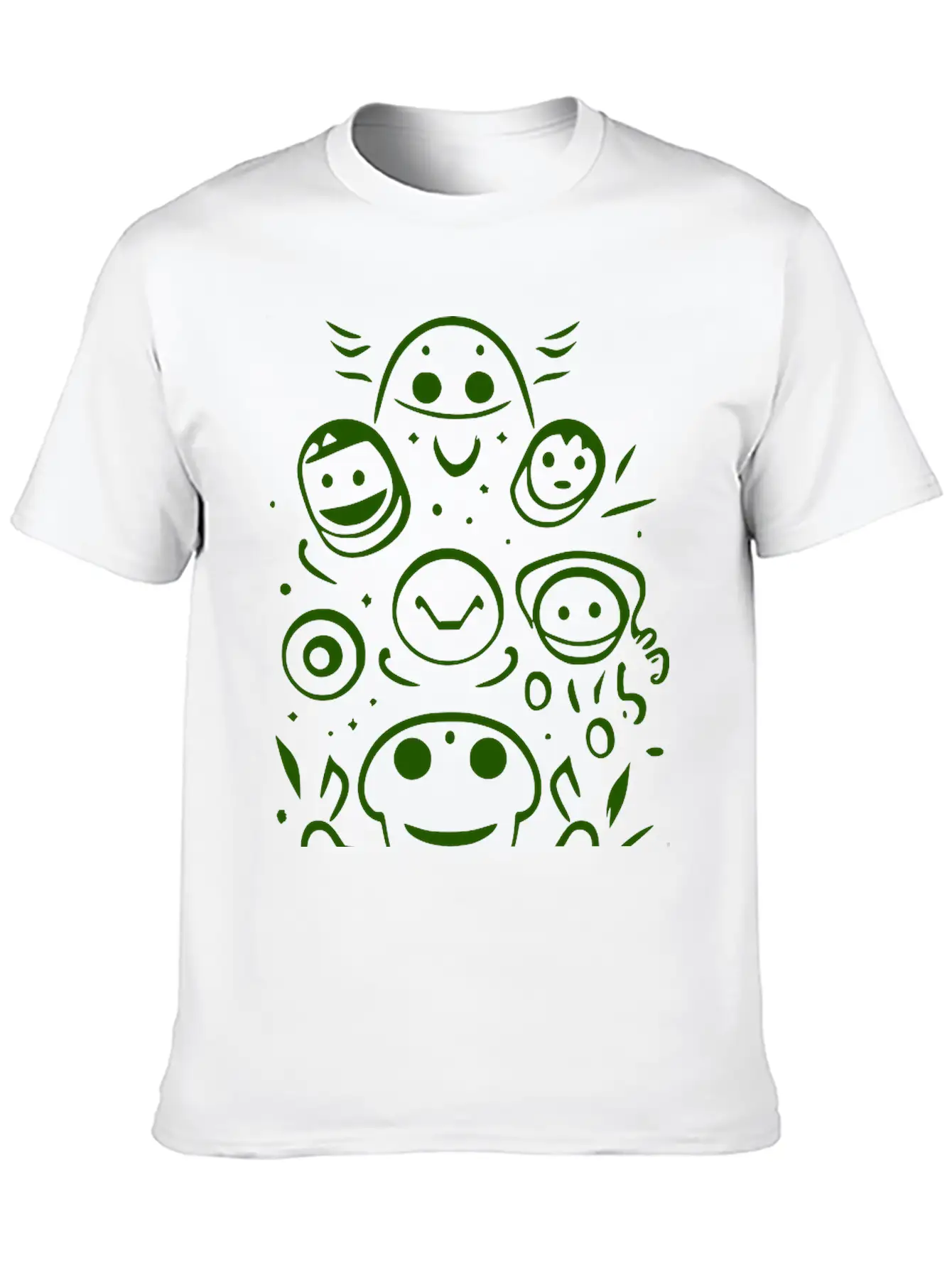 Space Alien Creatures Doodle Vector Single Color Lightweight Cotton T-Shirt – Daily Comfort Graphic Shirt