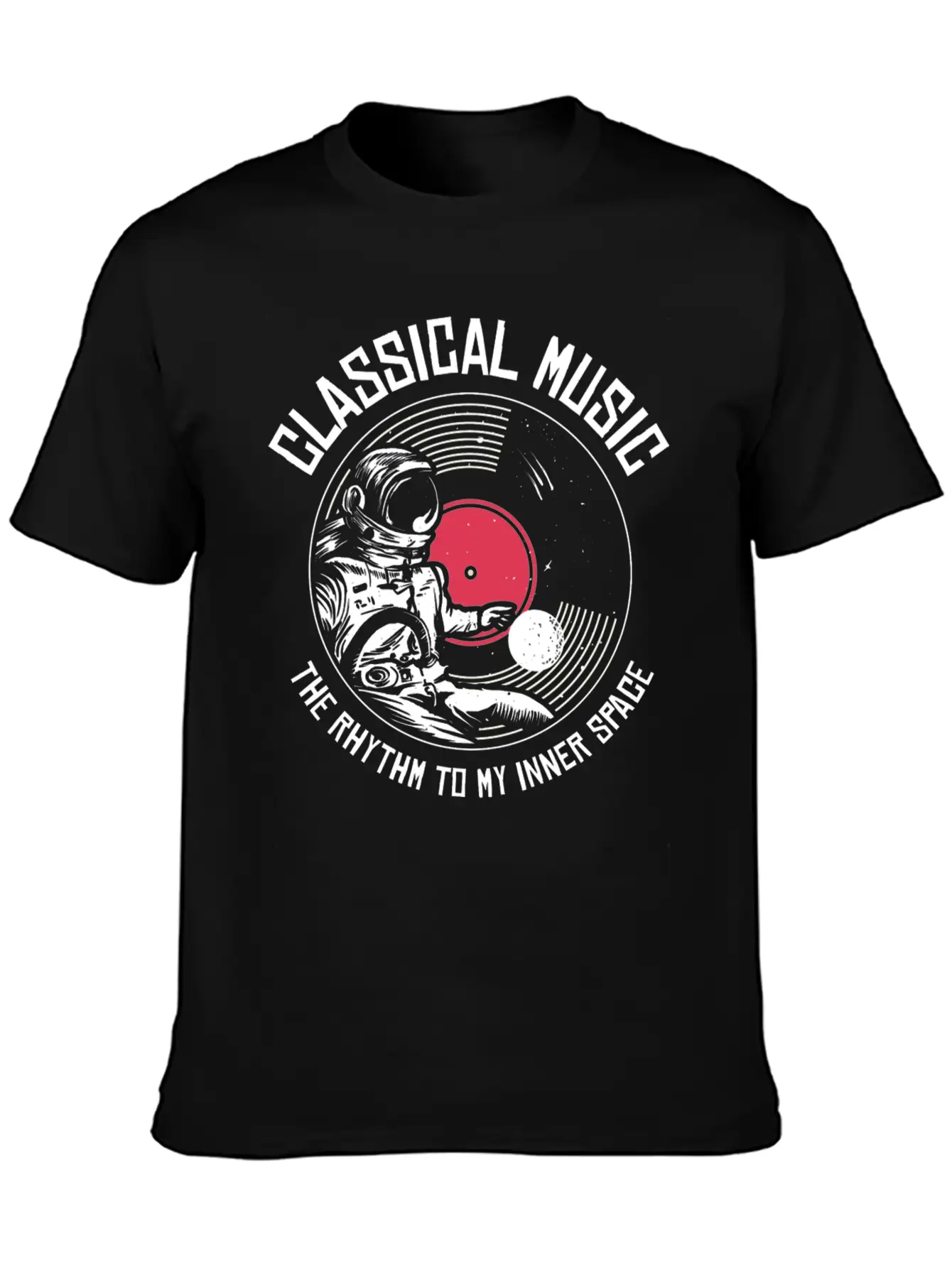 Space Astronaut Classical Music Astronomy Vinyl Relaxed Everyday Tee – Lightweight And Durable Cotton