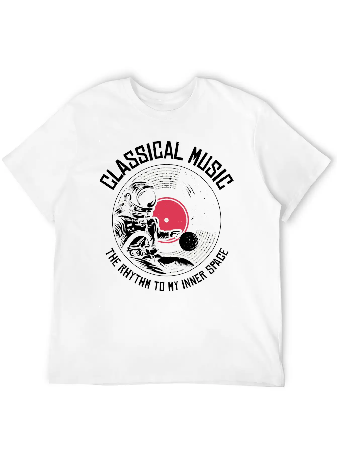 Space Astronaut Classical Music Astronomy Vinyl Relaxed Everyday Tee – Lightweight And Durable Cotton
