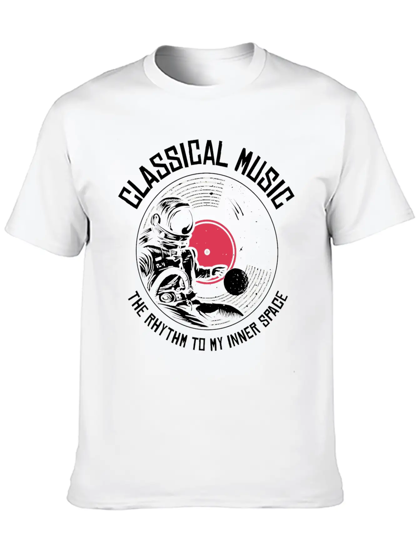 Space Astronaut Classical Music Astronomy Vinyl Relaxed Everyday Tee – Lightweight And Durable Cotton