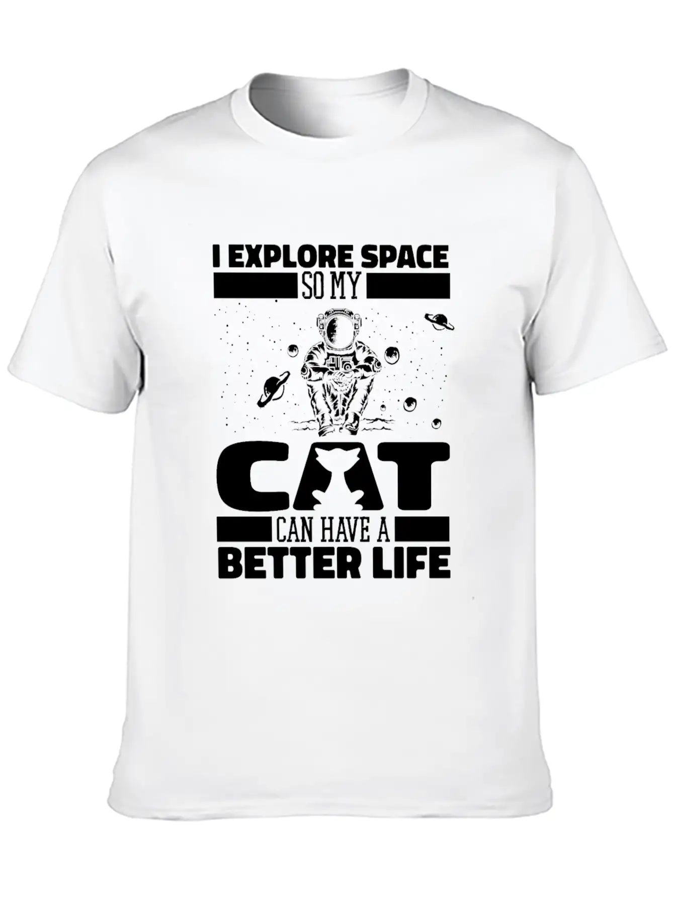 Space Cat Space Colonization Classic Fit Graphic Tee For Daily Comfort – Unisex Cotton Shirt
