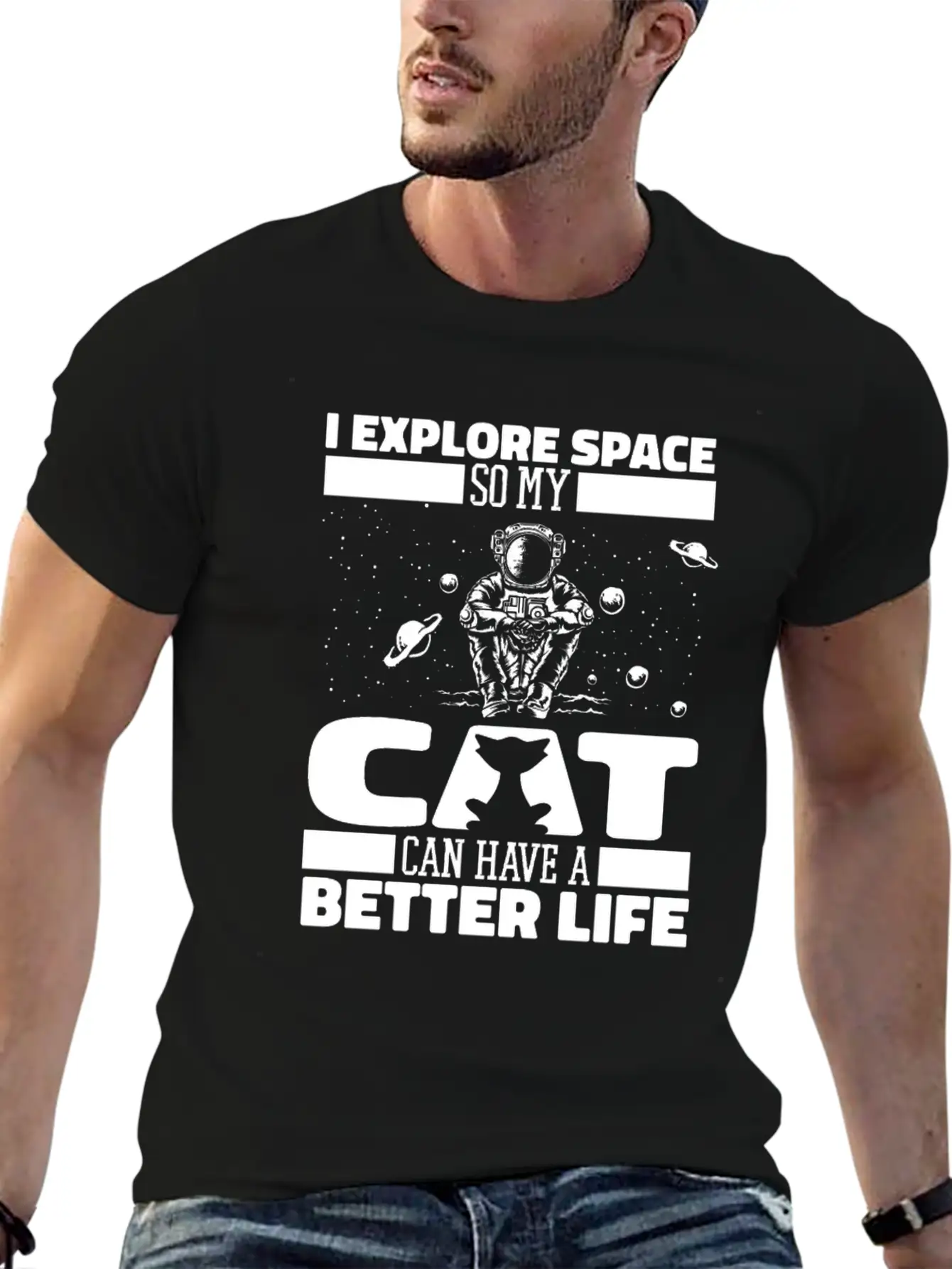 Space Cat Space Colonization Classic Fit Graphic Tee For Daily Comfort – Unisex Cotton Shirt