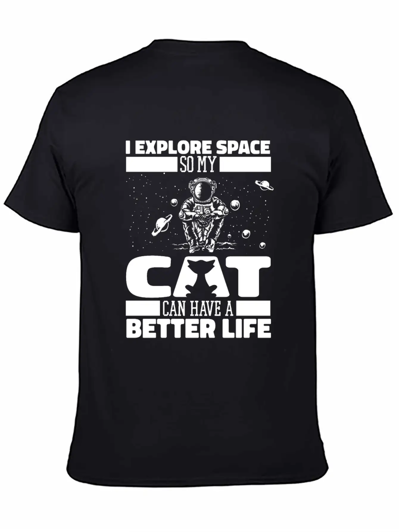 Space Cat Space Colonization Classic Fit Graphic Tee For Daily Comfort – Unisex Cotton Shirt