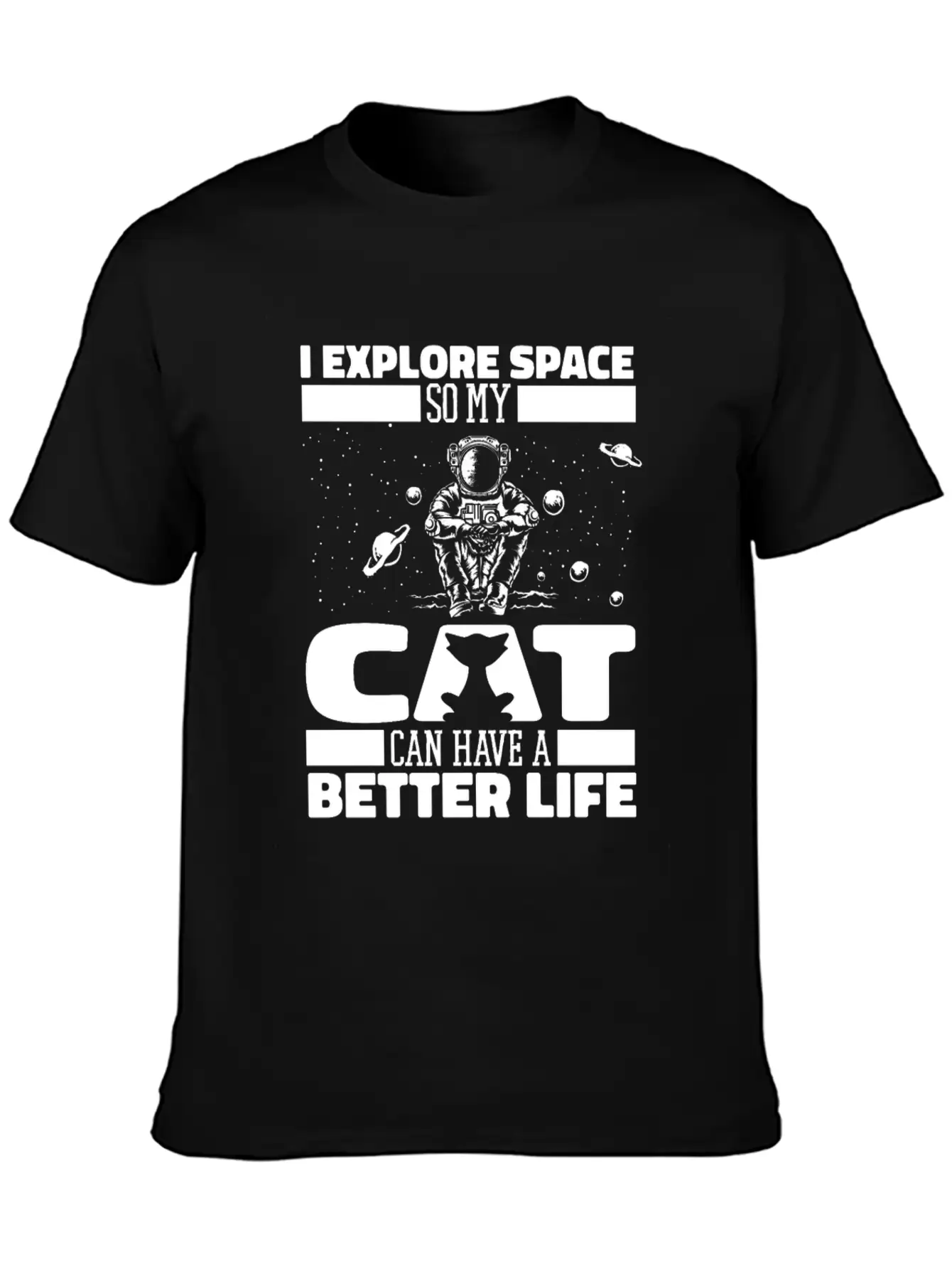 Space Cat Space Colonization Classic Fit Graphic Tee For Daily Comfort – Unisex Cotton Shirt