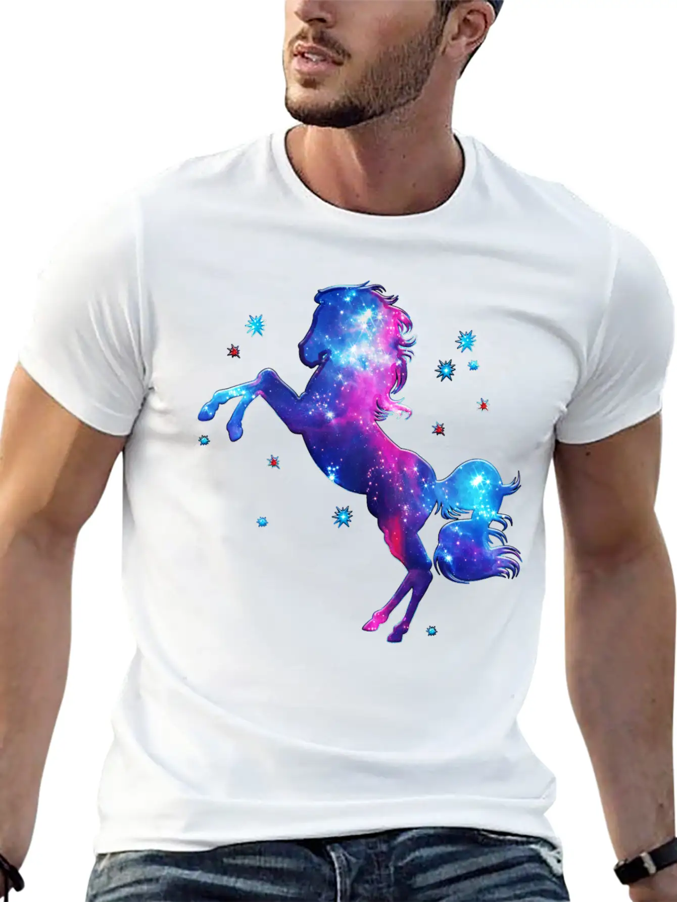 Space Horse, Cosmos, Universe, Space, Galactic Modern Fit Casual T-Shirt ��� Clean And Versatile Design