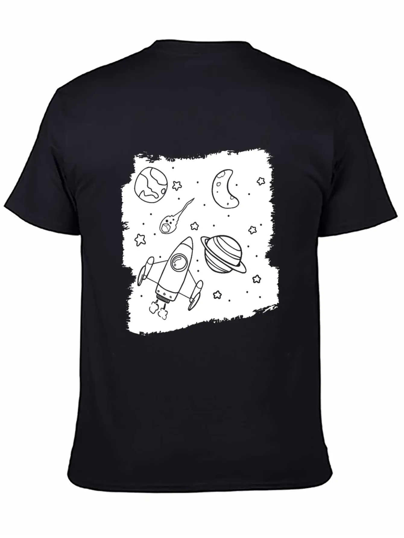 Space Rocket Planets Relaxed Everyday Tee – Lightweight And Durable Cotton