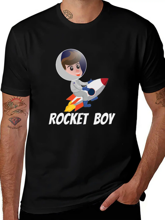 SPACE / ROCKET: Rocket Boy Modern Fit Casual T-Shirt ��� Clean And Versatile Design