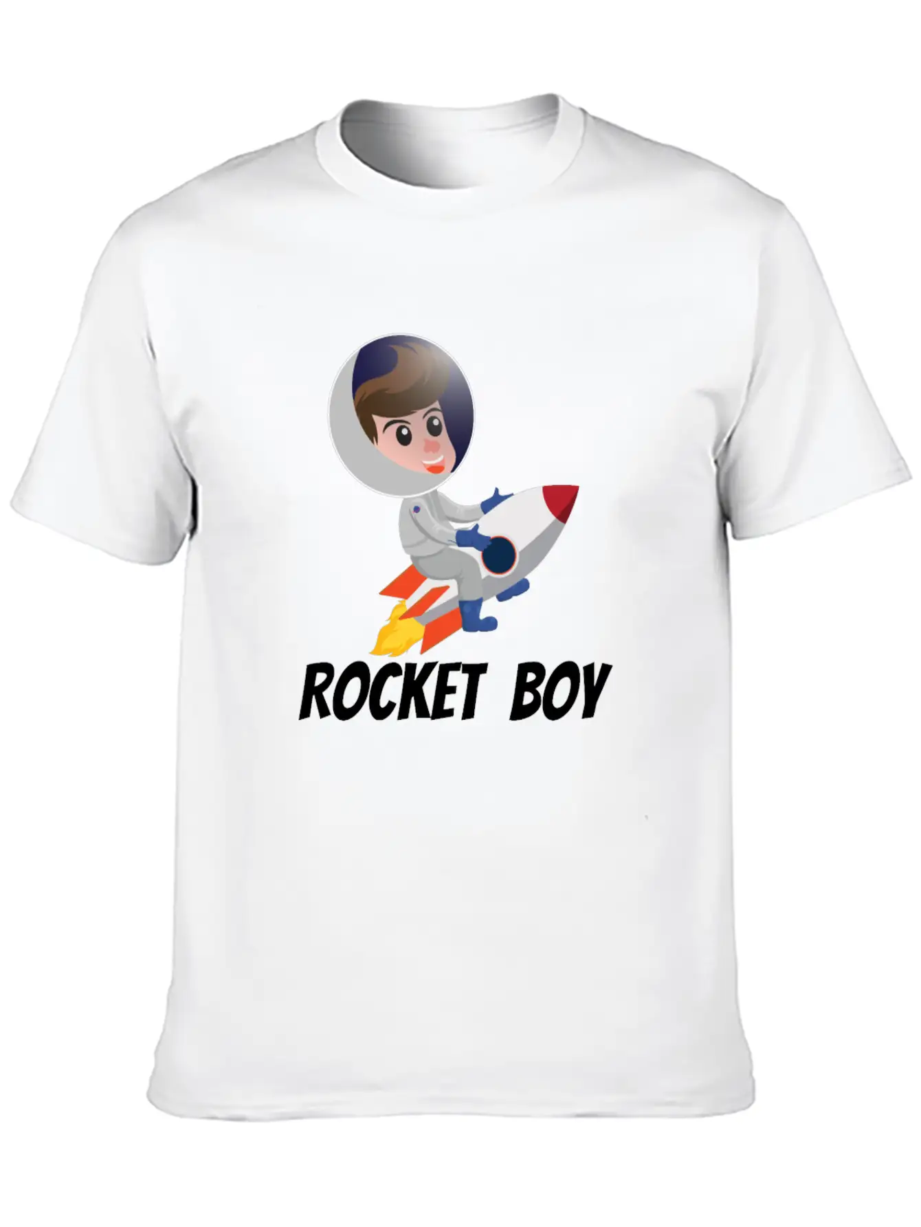 SPACE / ROCKET: Rocket Boy Modern Fit Casual T-Shirt ��� Clean And Versatile Design