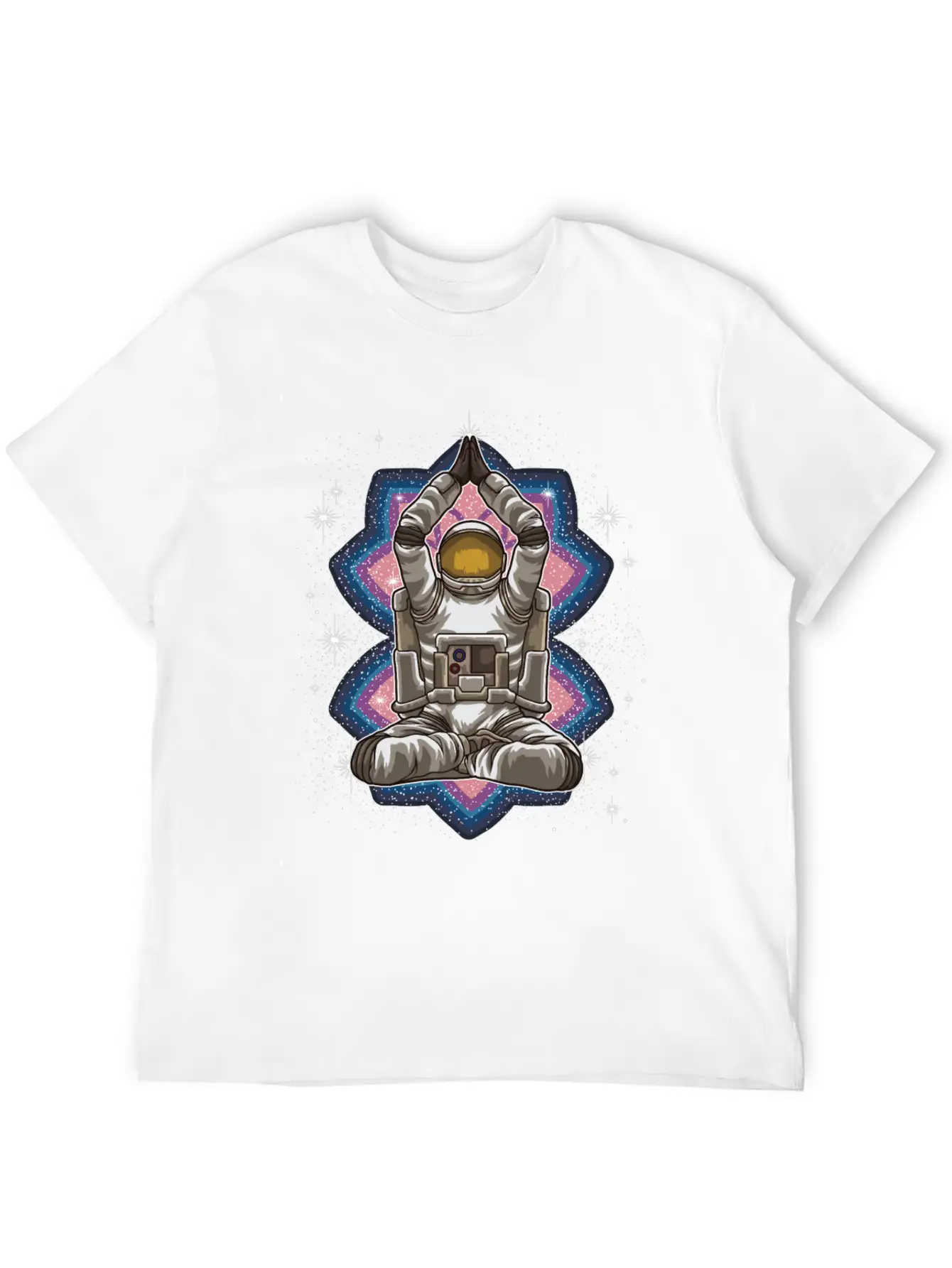 Space Yoga - Astronaut Meditates In The Galaxy Essential Cotton Tee For Daily Outfits – Unisex Style