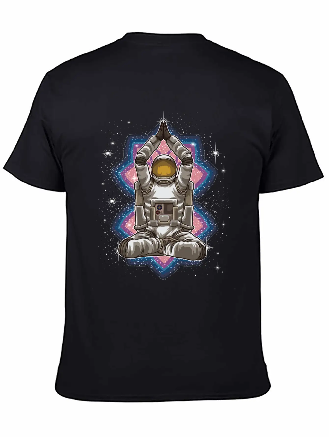 Space Yoga - Astronaut Meditates In The Galaxy Essential Cotton Tee For Daily Outfits – Unisex Style