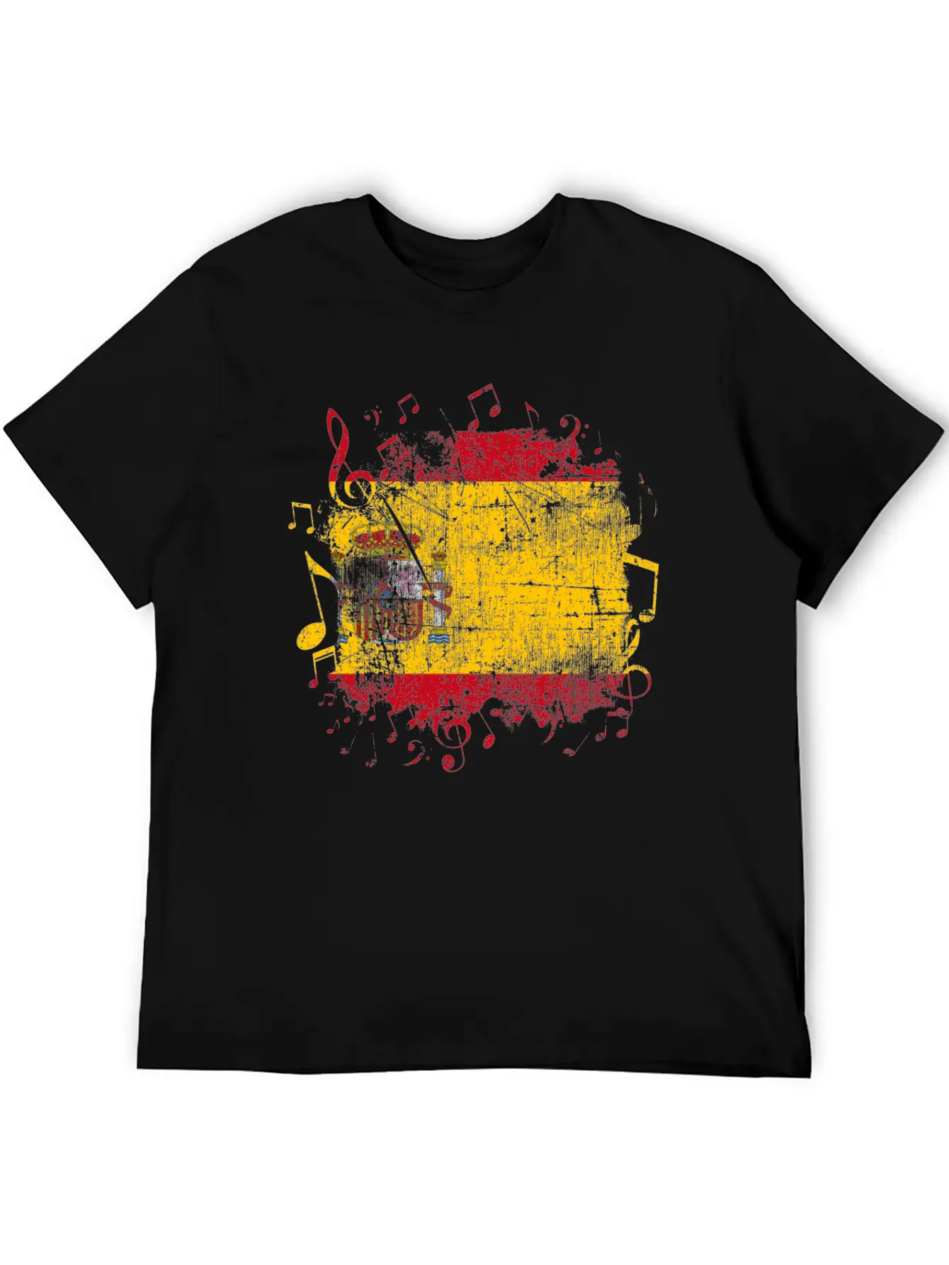 Spain Flag Music Lightweight Cotton T-Shirt – Daily Comfort Graphic Shirt