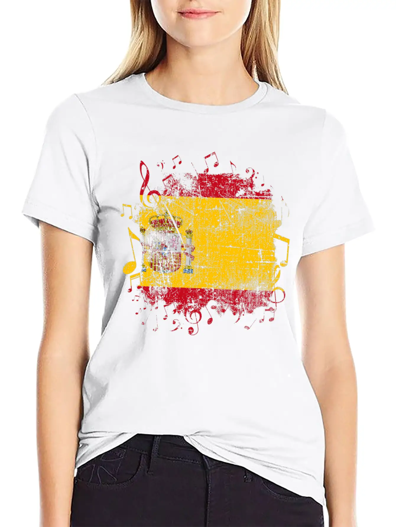 Spain Flag Music Lightweight Cotton T-Shirt – Daily Comfort Graphic Shirt