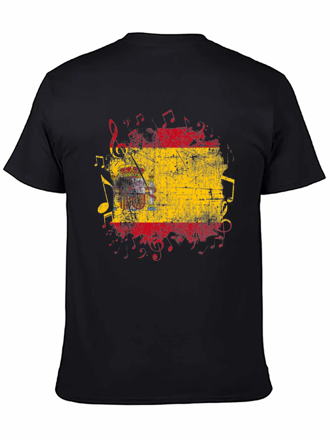 Spain Flag Music Lightweight Cotton T-Shirt – Daily Comfort Graphic Shirt