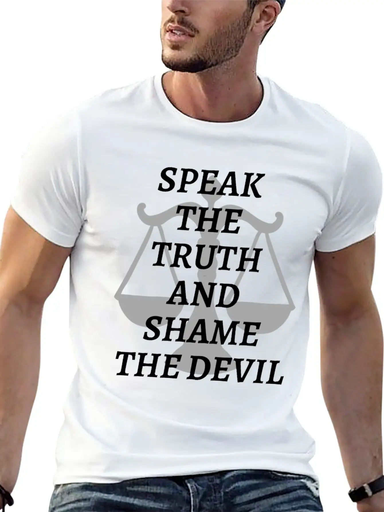 Speak The Truth And Shame The Devil Modern Fit Casual T-Shirt – Clean And Versatile Design