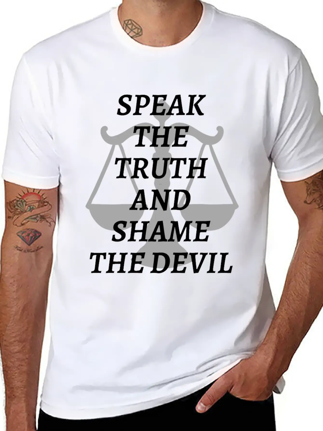 Speak The Truth And Shame The Devil Modern Fit Casual T-Shirt – Clean And Versatile Design
