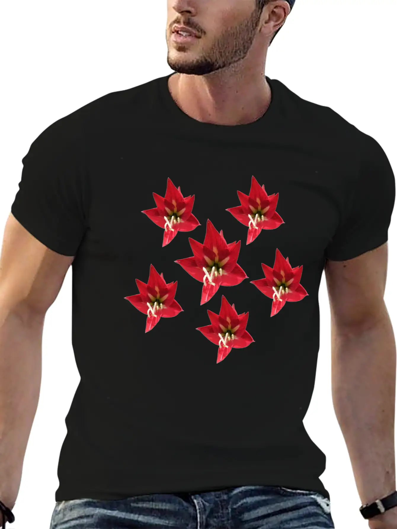Speaker Red Flower Unisex Casual T-Shirt – Clean Design For Daily Comfort