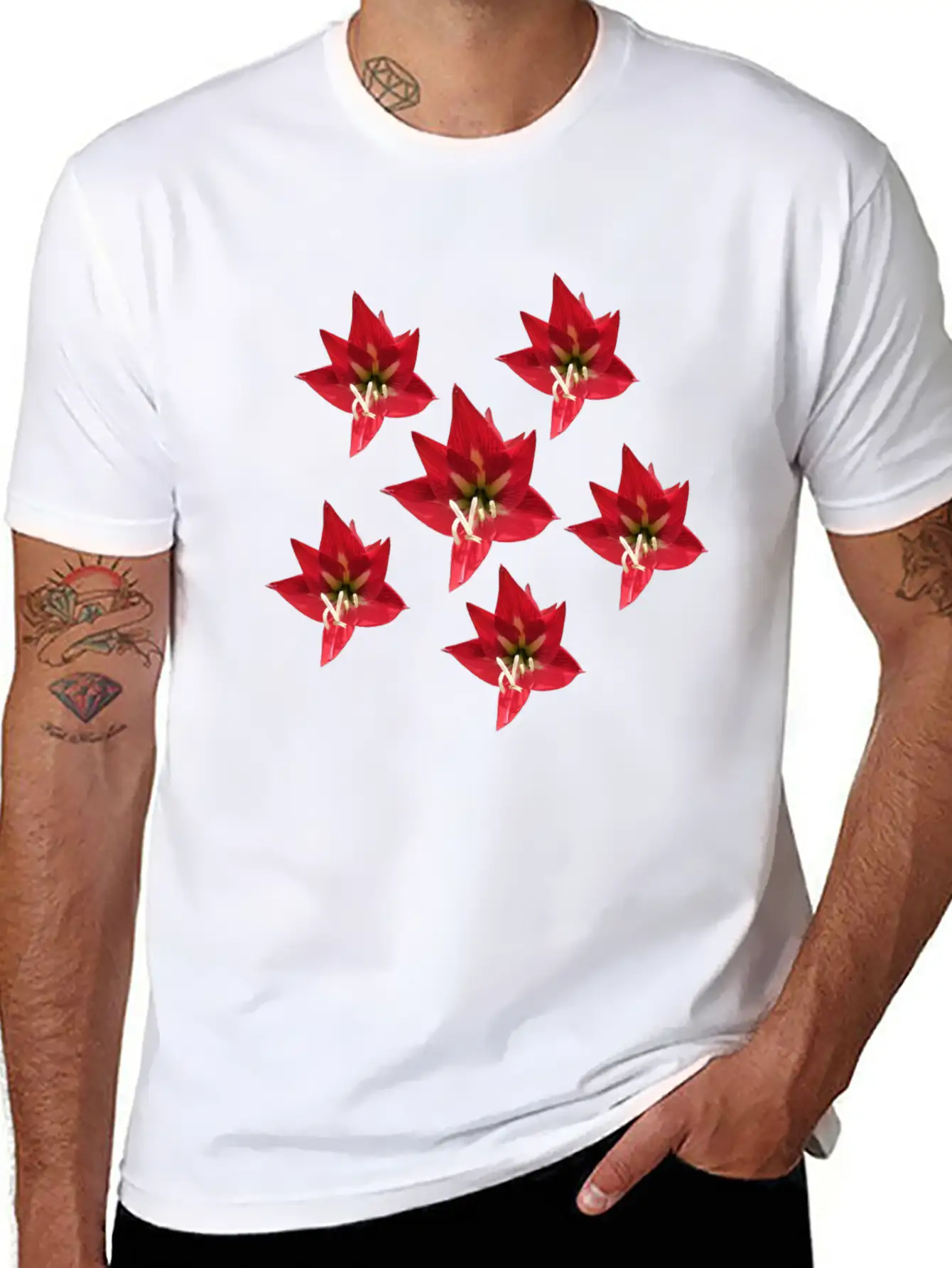 Speaker Red Flower Unisex Casual T-Shirt – Clean Design For Daily Comfort