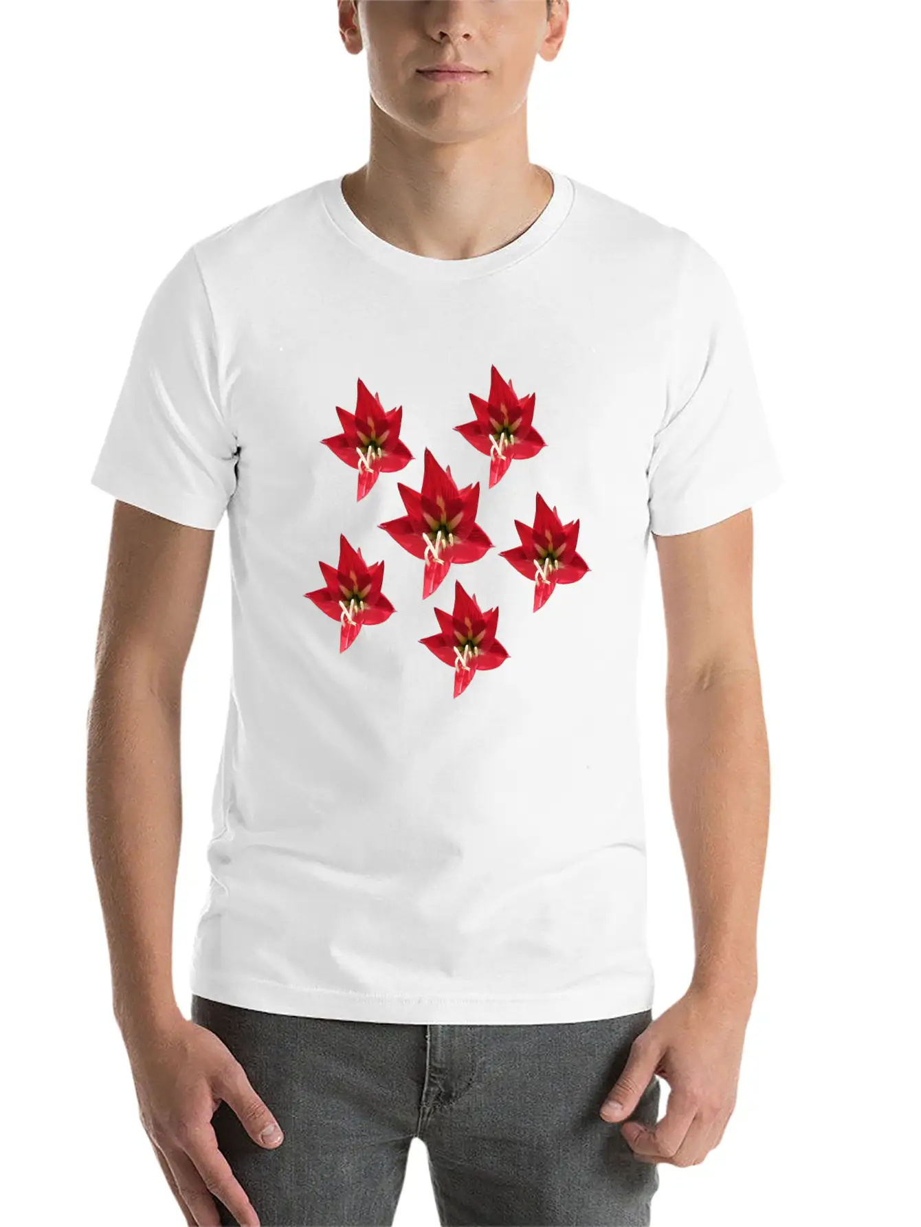 Speaker Red Flower Unisex Casual T-Shirt – Clean Design For Daily Comfort