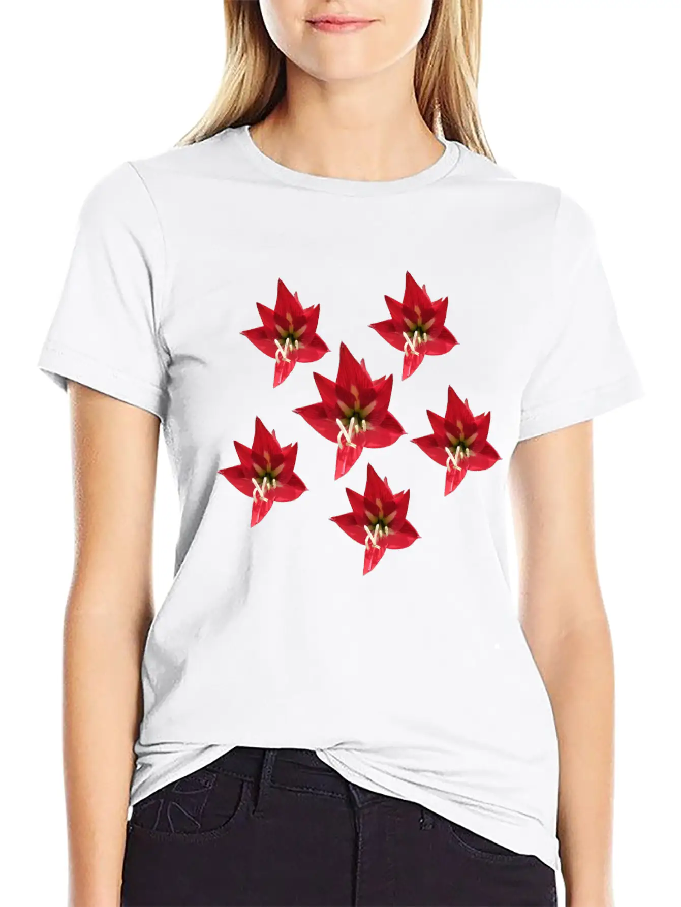 Speaker Red Flower Unisex Casual T-Shirt – Clean Design For Daily Comfort