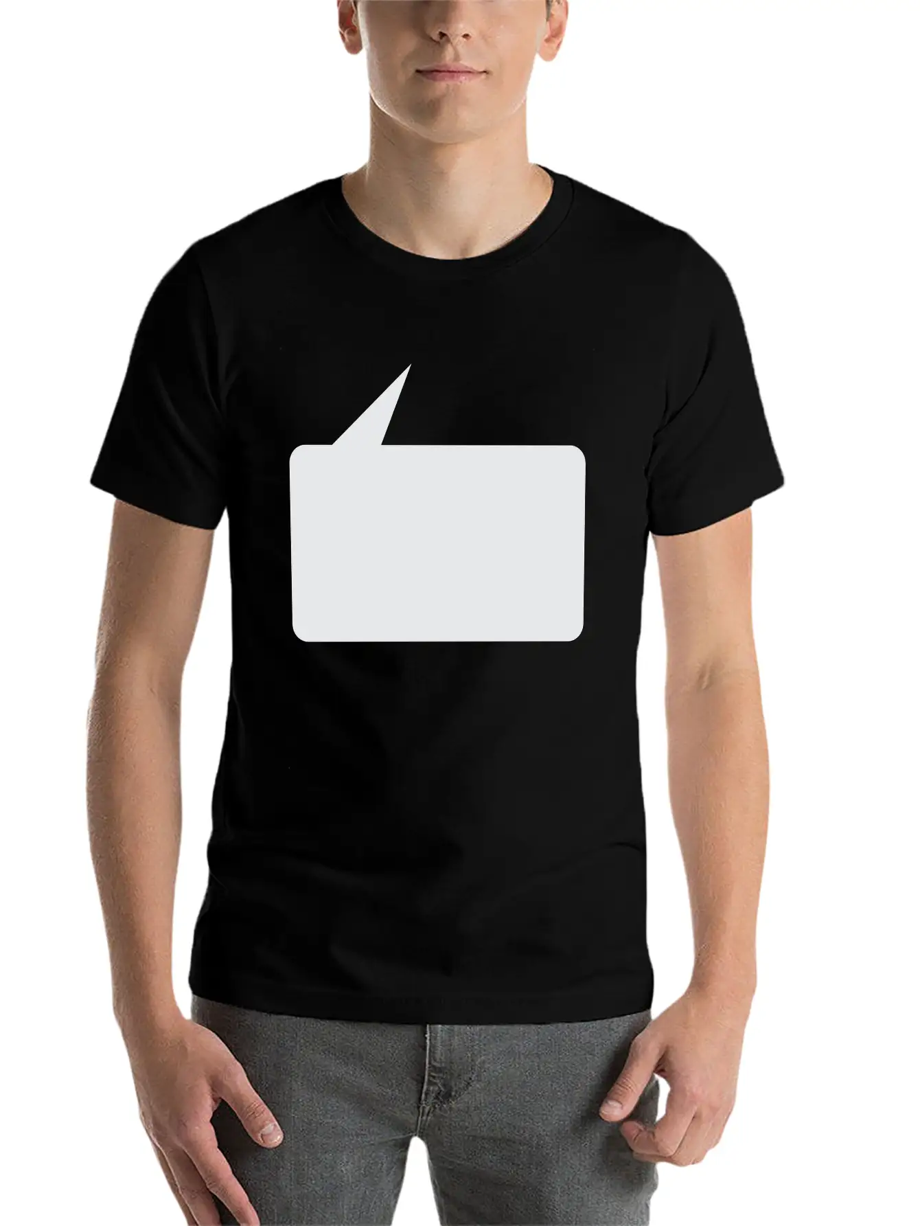 Speech Bubble Balloon, Square Small_1c Essential Cotton Tee For Daily Outfits – Unisex Style