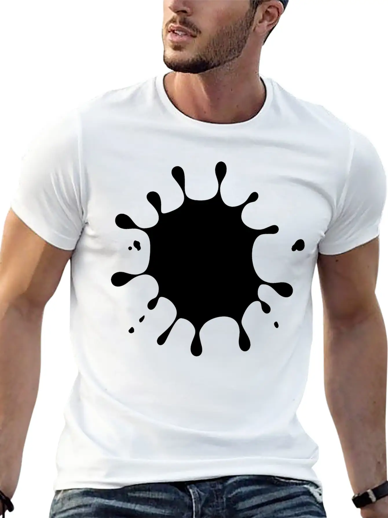 Splash Of Ink Or Color (1c) Modern Fit Casual T-Shirt – Clean And Versatile Design