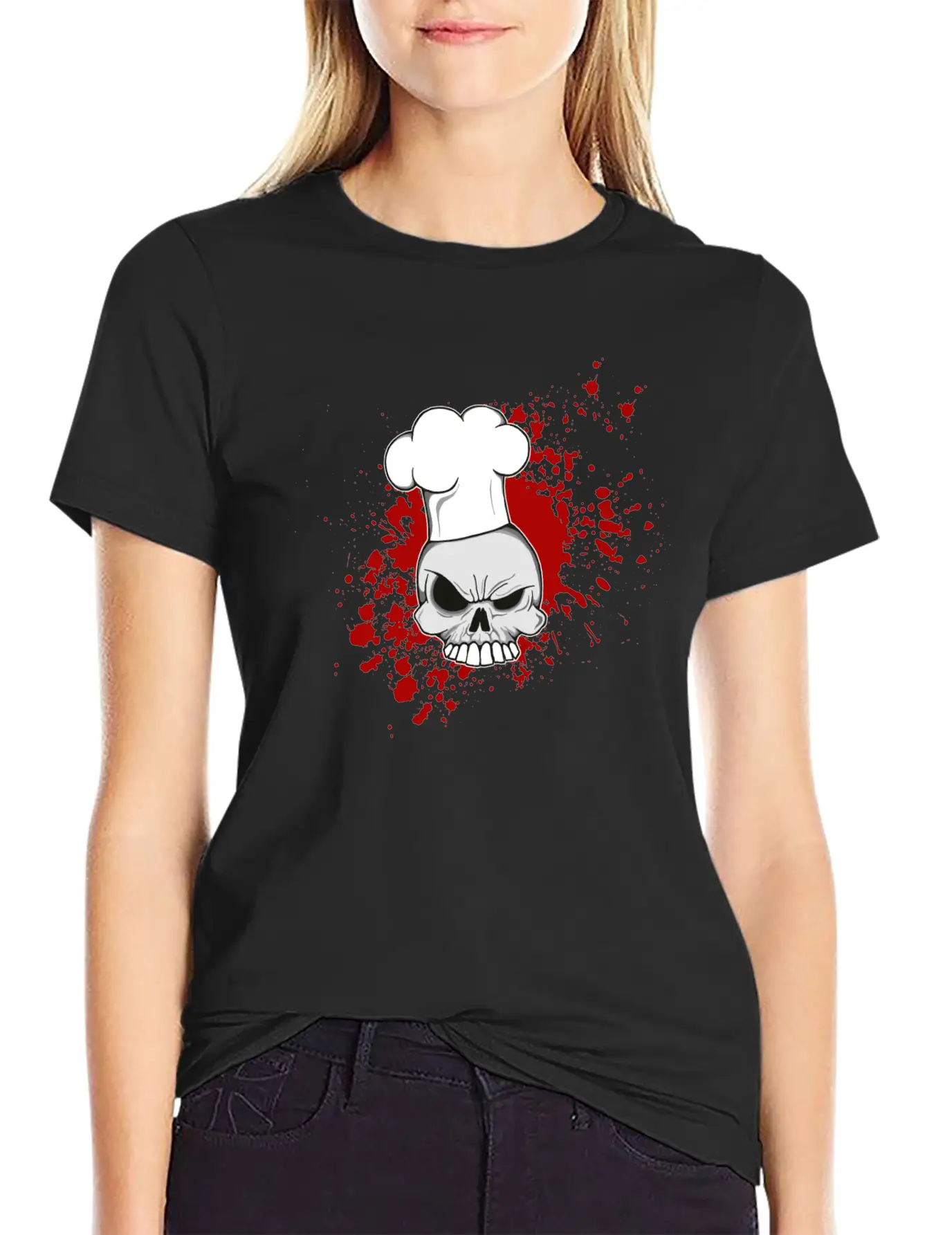 Splatter Skull Cook Lightweight Cotton T-Shirt – Daily Comfort Graphic Shirt