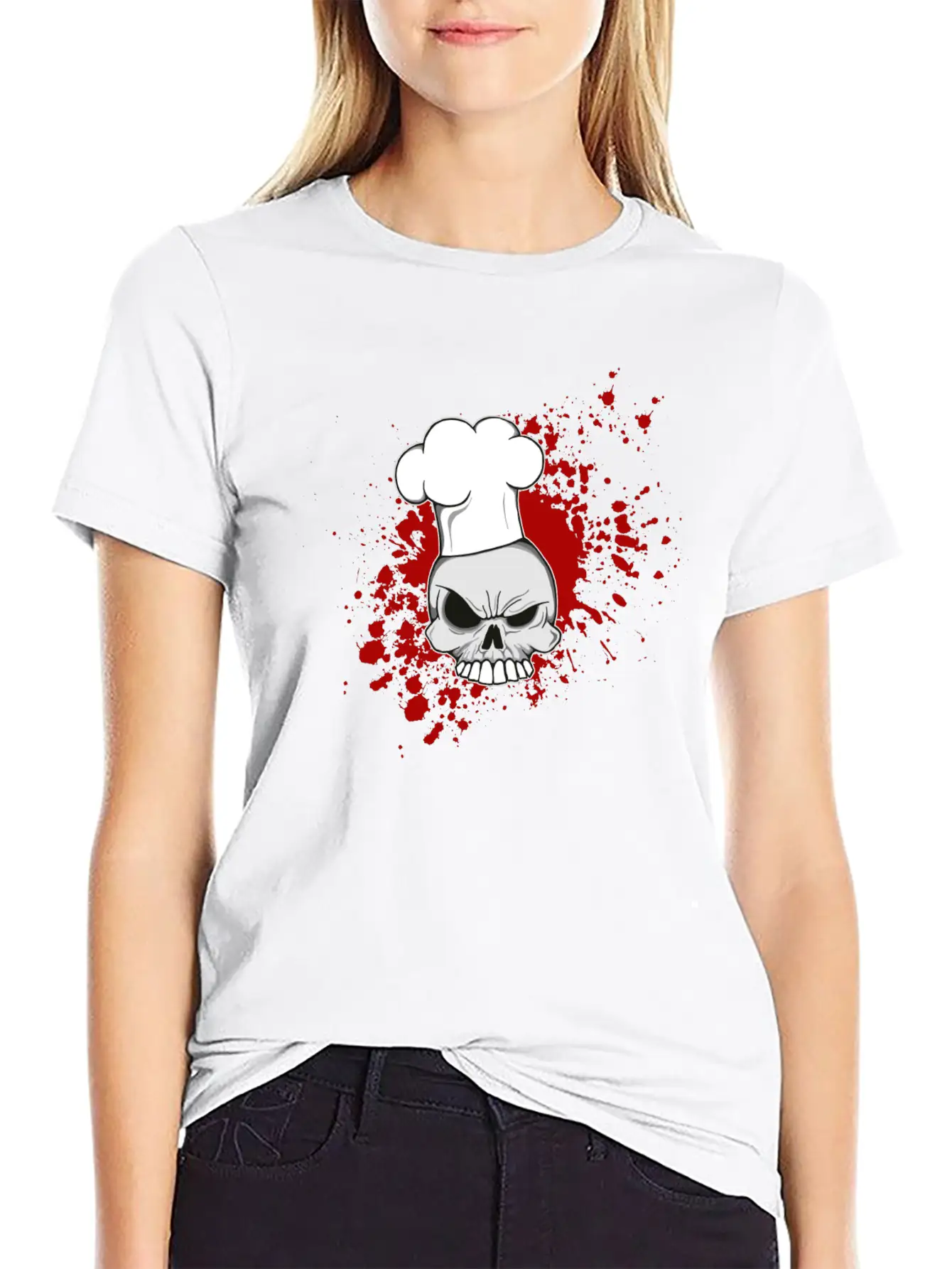 Splatter Skull Cook Lightweight Cotton T-Shirt – Daily Comfort Graphic Shirt