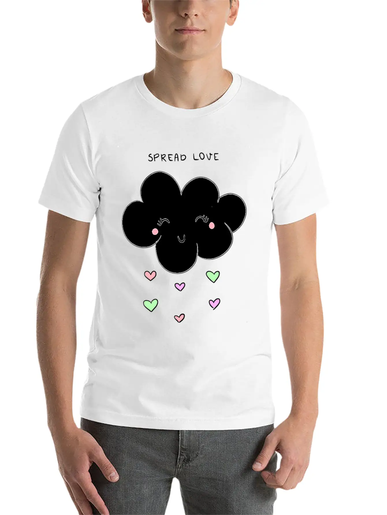 Spread Love Cloud Stylish Everyday T-Shirt – Unisex Basic Cotton Tee
