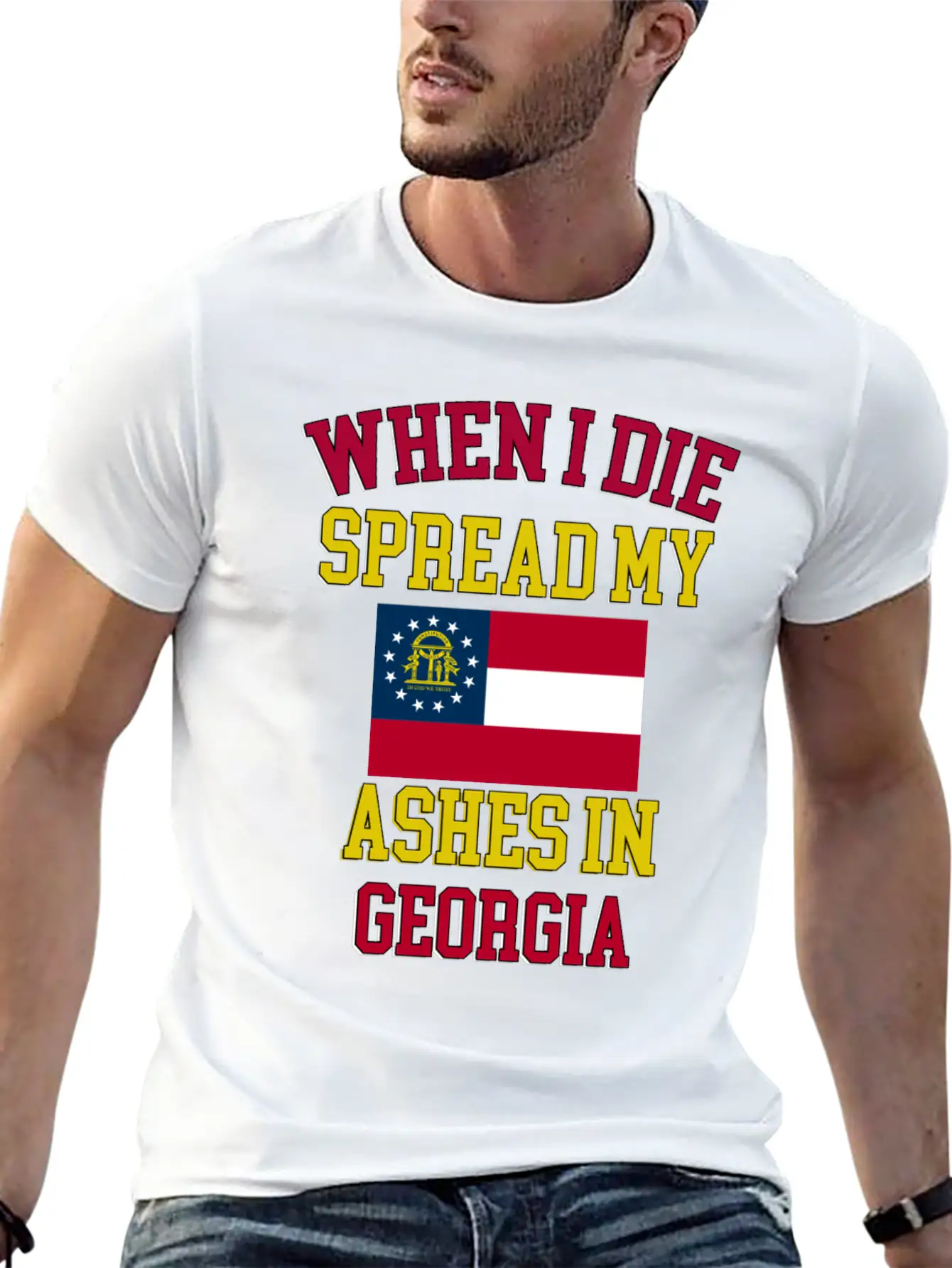 Spread My Ashes In Georgia Georgian Graphic Unisex Casual T-Shirt – Clean Design For Daily Comfort