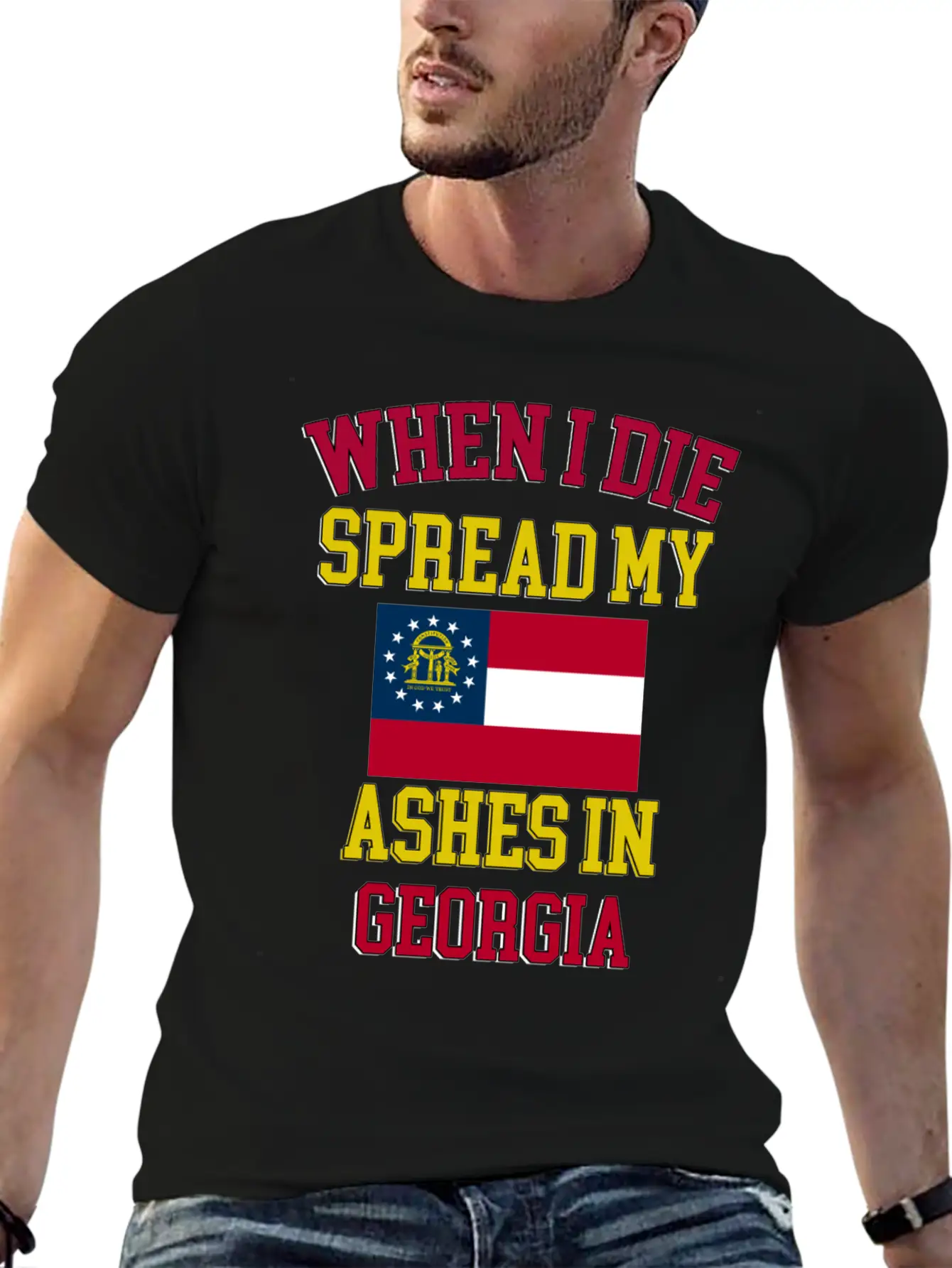 Spread My Ashes In Georgia Georgian Graphic Unisex Casual T-Shirt – Clean Design For Daily Comfort