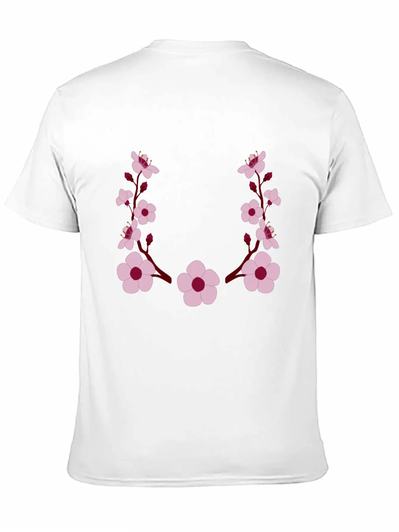 Spring Cherry Blossoms And Budding Flower Laurel Modern Fit Casual T-Shirt ��� Clean And Versatile Design