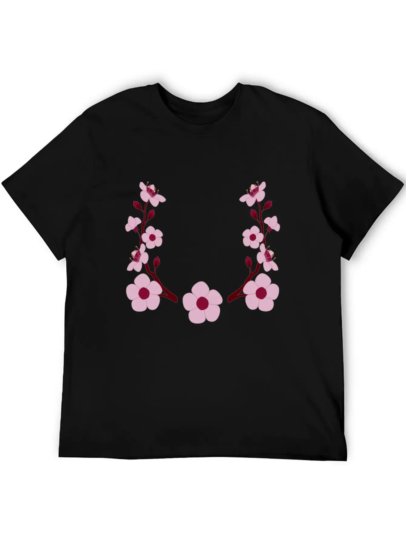 Spring Cherry Blossoms And Budding Flower Laurel Modern Fit Casual T-Shirt ��� Clean And Versatile Design