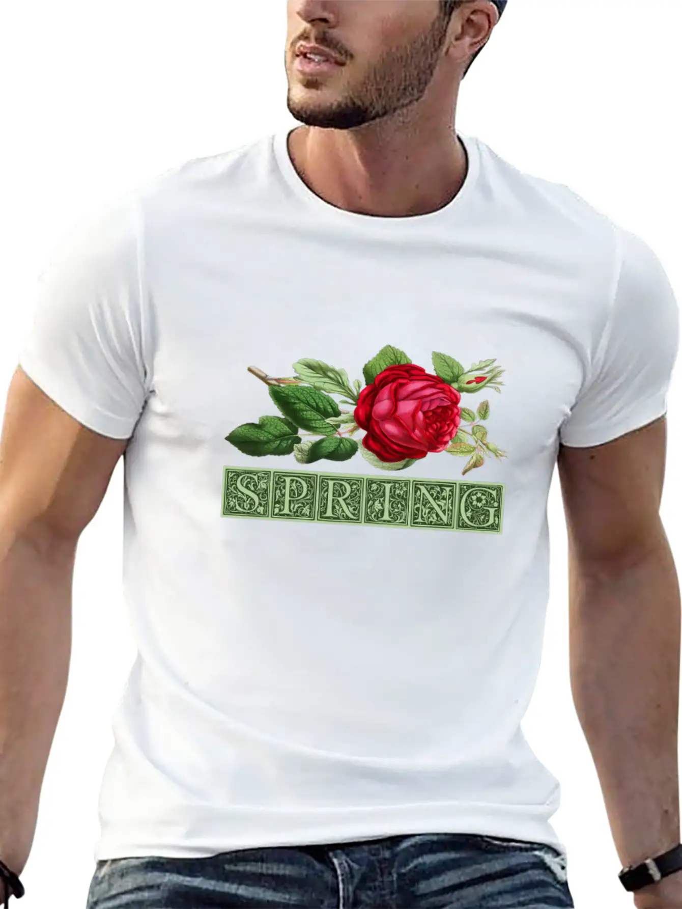 Spring Spring Bud Flower Rose Gift Essential Cotton Tee For Daily Outfits – Unisex Style