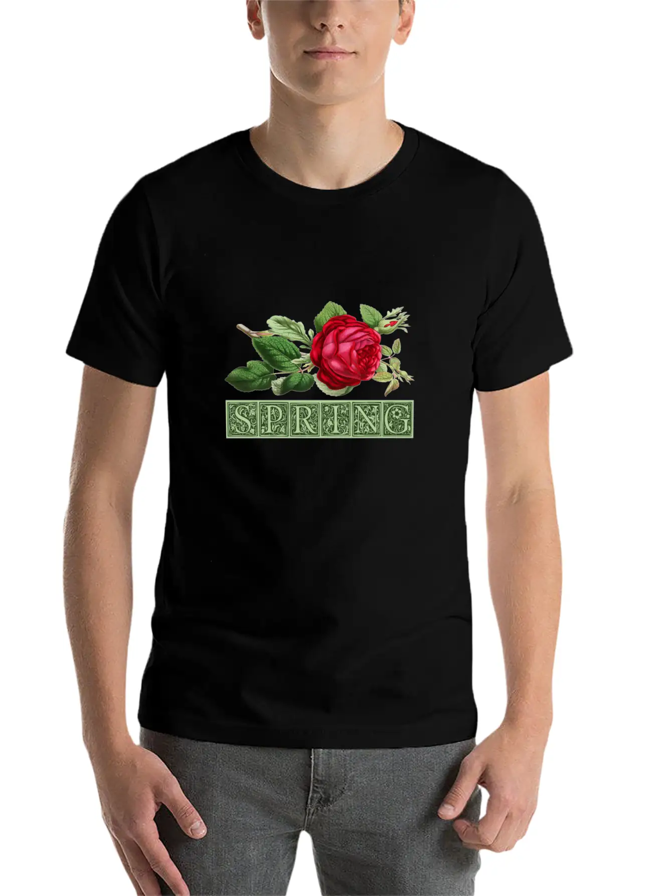 Spring Spring Bud Flower Rose Gift Essential Cotton Tee For Daily Outfits – Unisex Style
