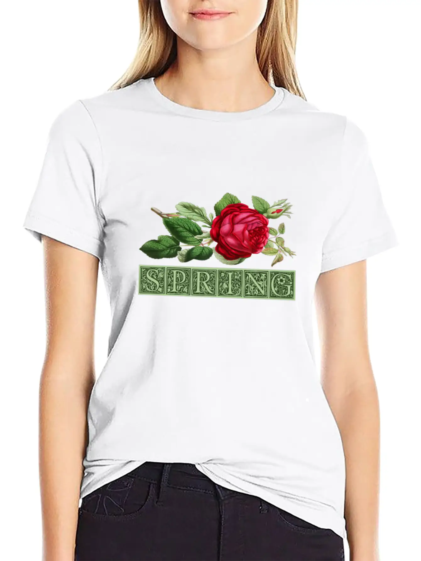 Spring Spring Bud Flower Rose Gift Essential Cotton Tee For Daily Outfits – Unisex Style