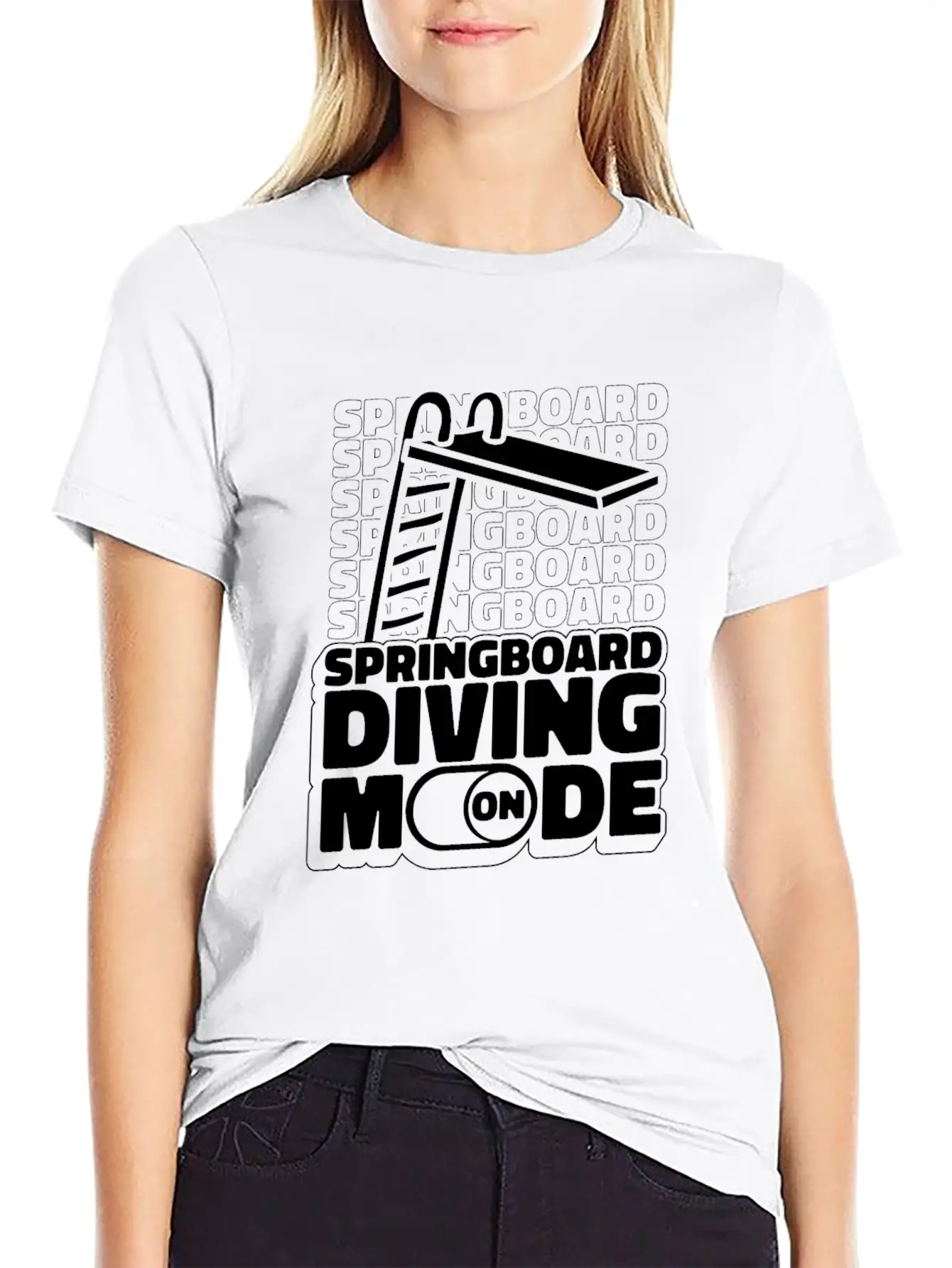 Springboard Diving Mode Comfortable Minimalist Graphic Tee – Summer Style Essential