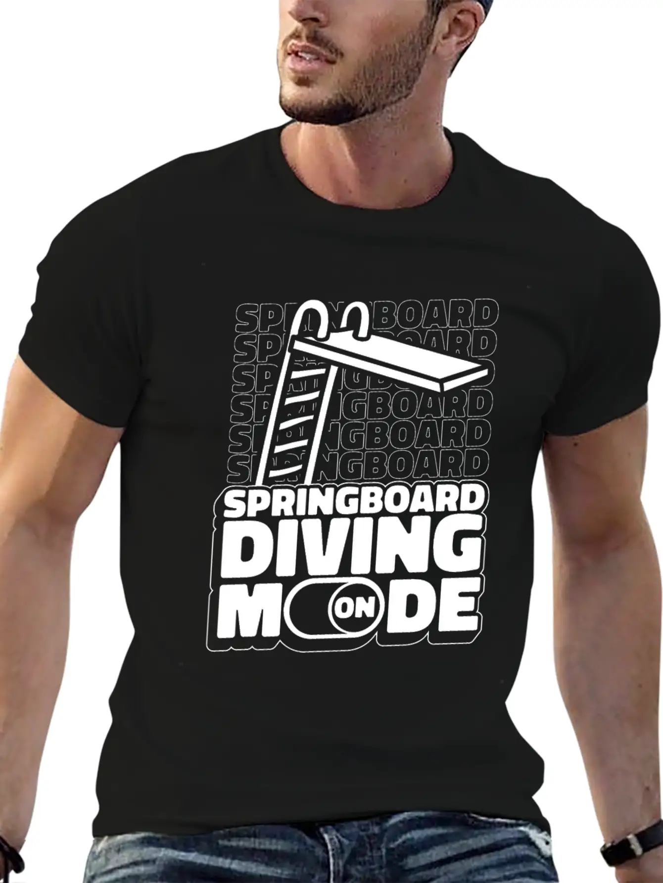 Springboard Diving Mode Comfortable Minimalist Graphic Tee – Summer Style Essential