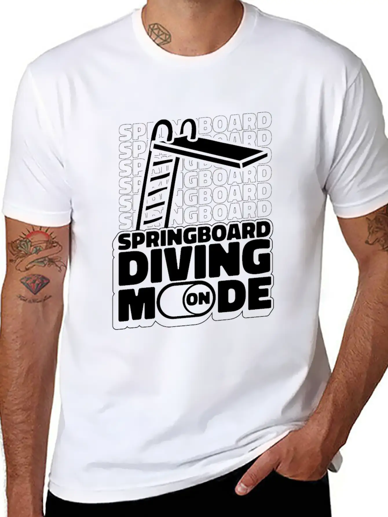Springboard Diving Mode Comfortable Minimalist Graphic Tee – Summer Style Essential
