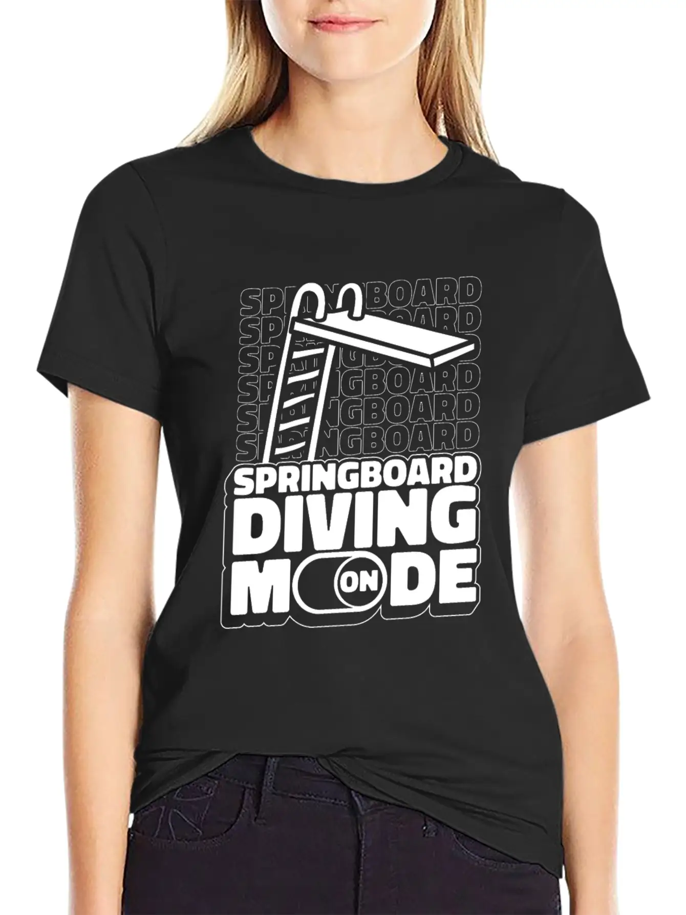 Springboard Diving Mode Comfortable Minimalist Graphic Tee – Summer Style Essential