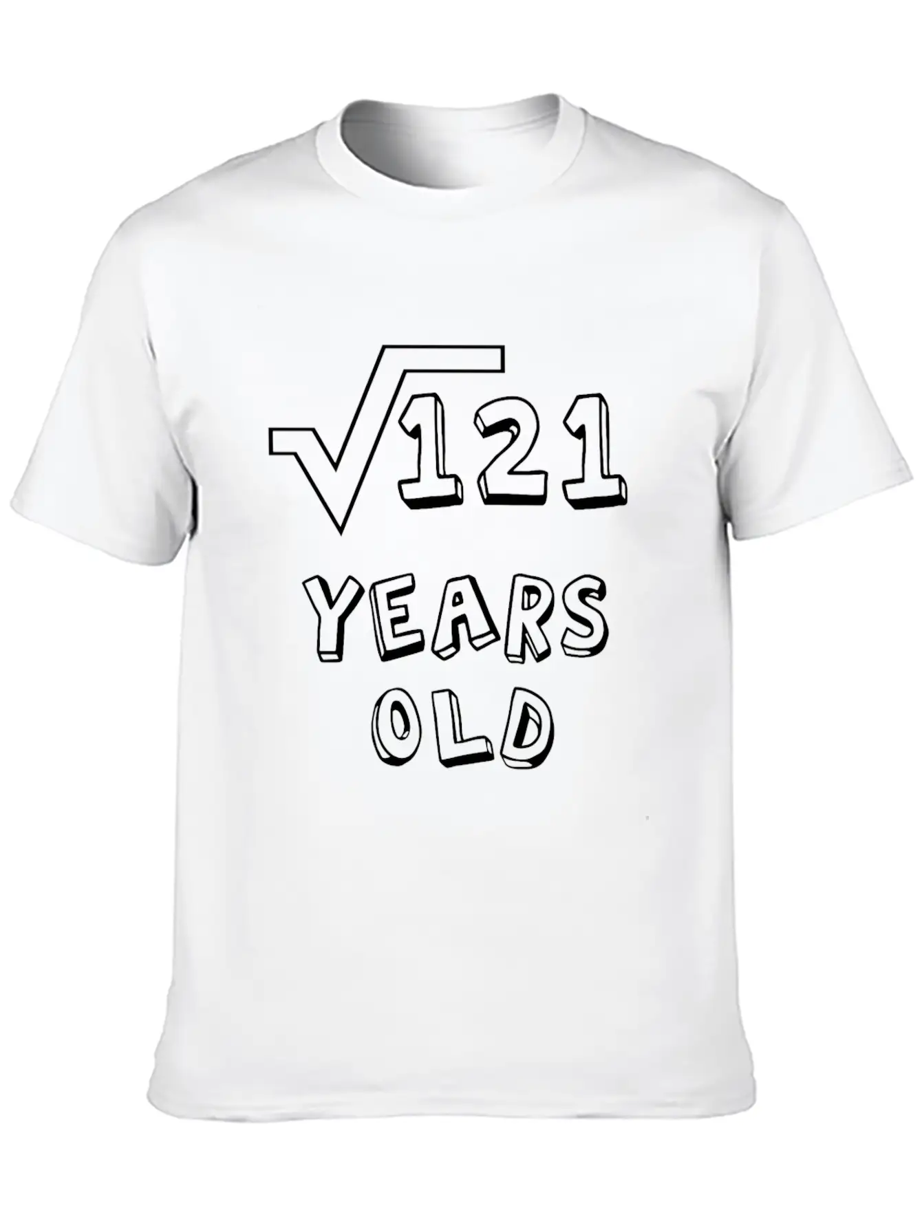Square Root Of 121: 11th Birthday 11 Years Old Unisex Casual T-Shirt – Clean Design For Daily Comfort