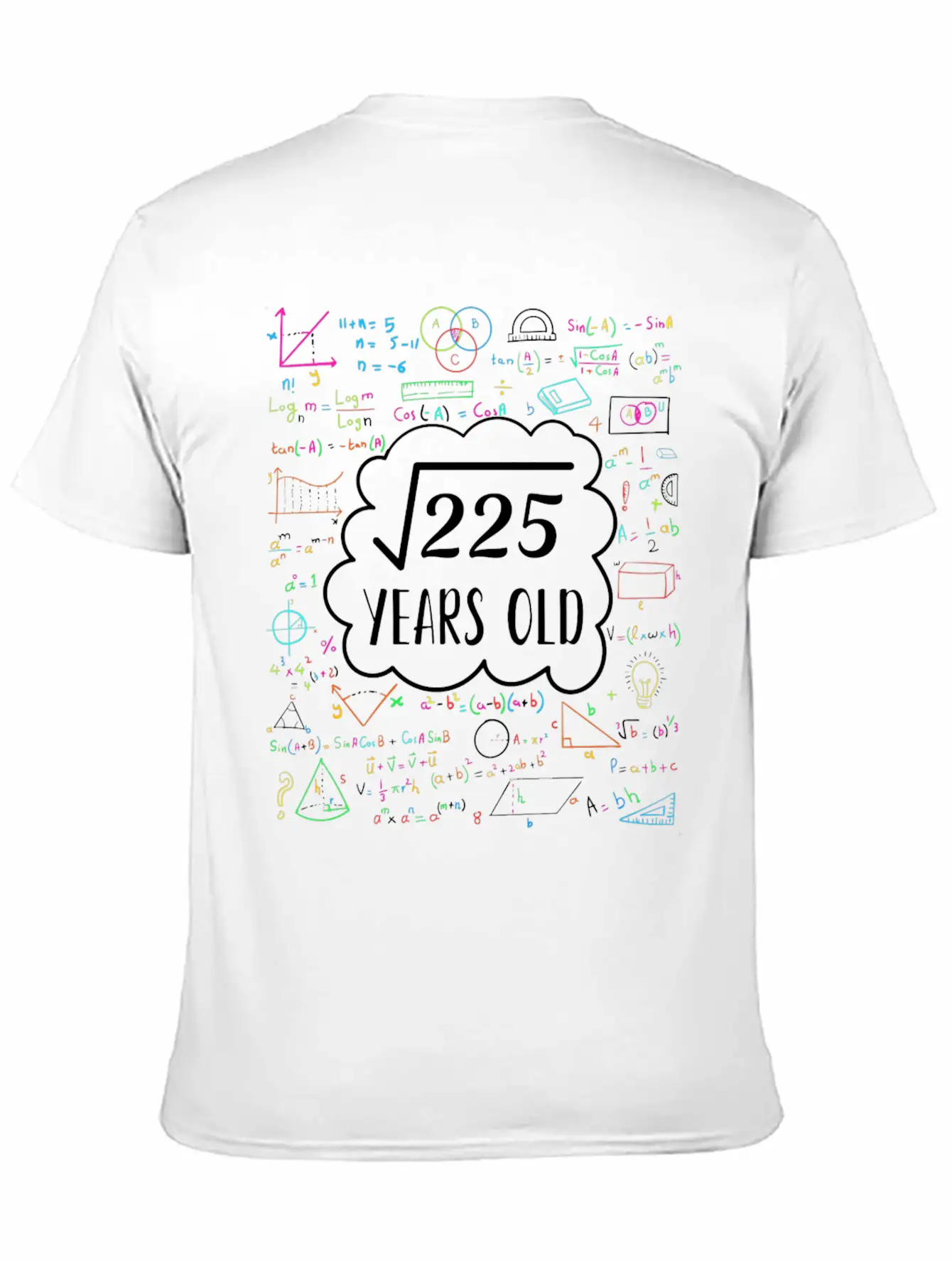 Square Root Of 225 15Th Birthday Design For 15 Yea Unisex Casual T-Shirt – Clean Design For Daily Comfort