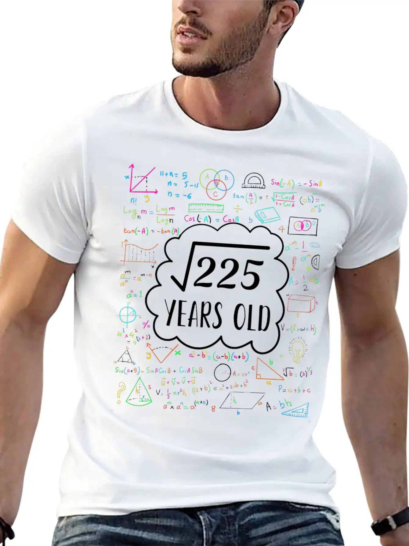 Square Root Of 225 15Th Birthday Design For 15 Yea Unisex Casual T-Shirt – Clean Design For Daily Comfort