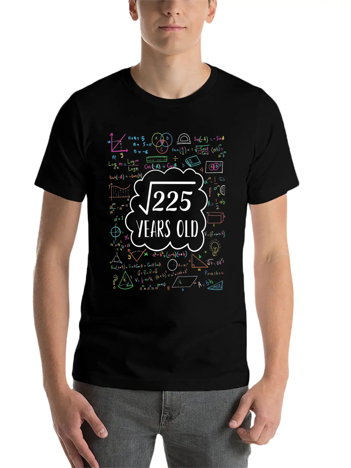 Square Root Of 225 15Th Birthday Design For 15 Yea Unisex Casual T-Shirt – Clean Design For Daily Comfort