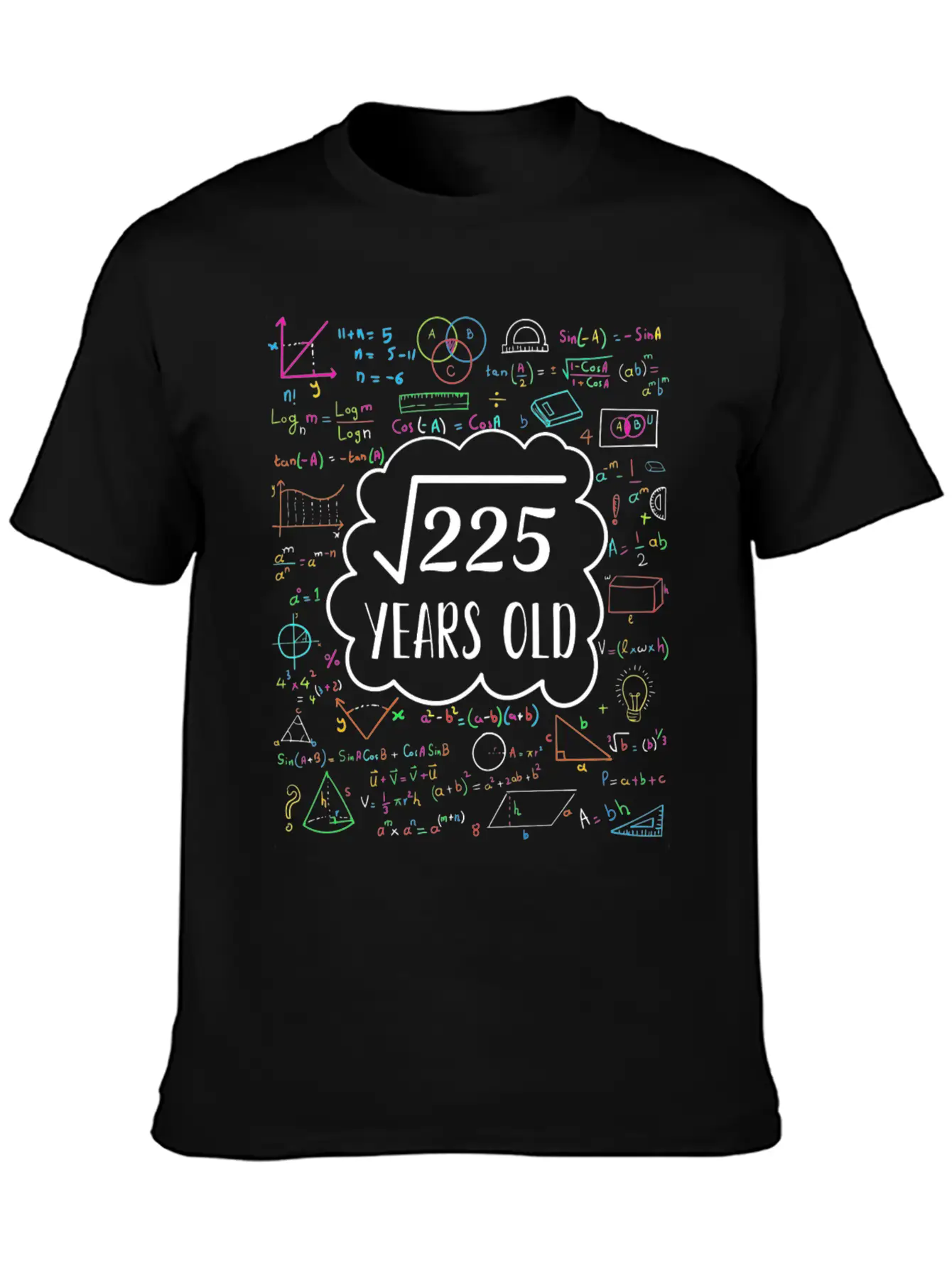 Square Root Of 225 15Th Birthday Design For 15 Yea Unisex Casual T-Shirt – Clean Design For Daily Comfort
