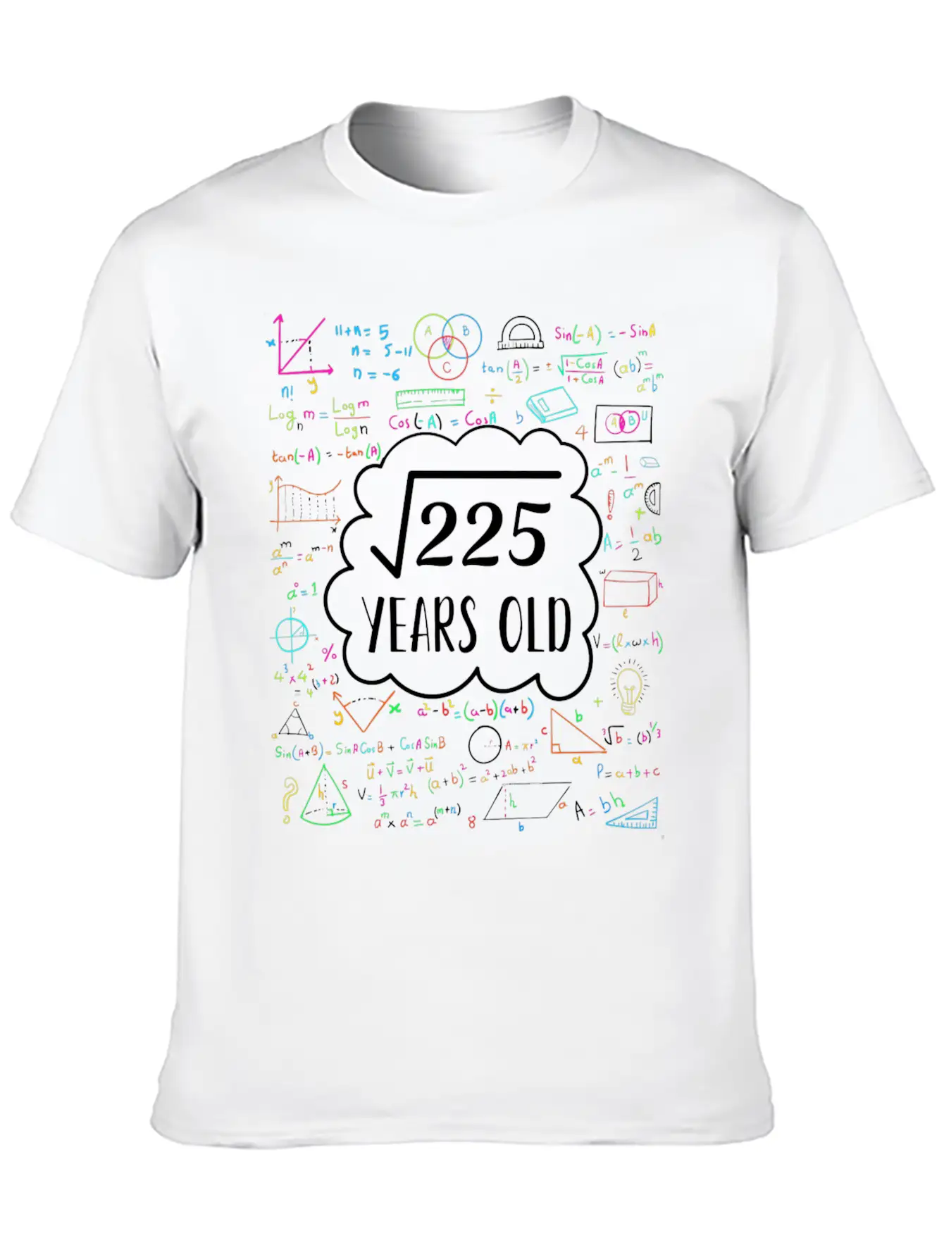 Square Root Of 225 15Th Birthday Design For 15 Yea Unisex Casual T-Shirt – Clean Design For Daily Comfort