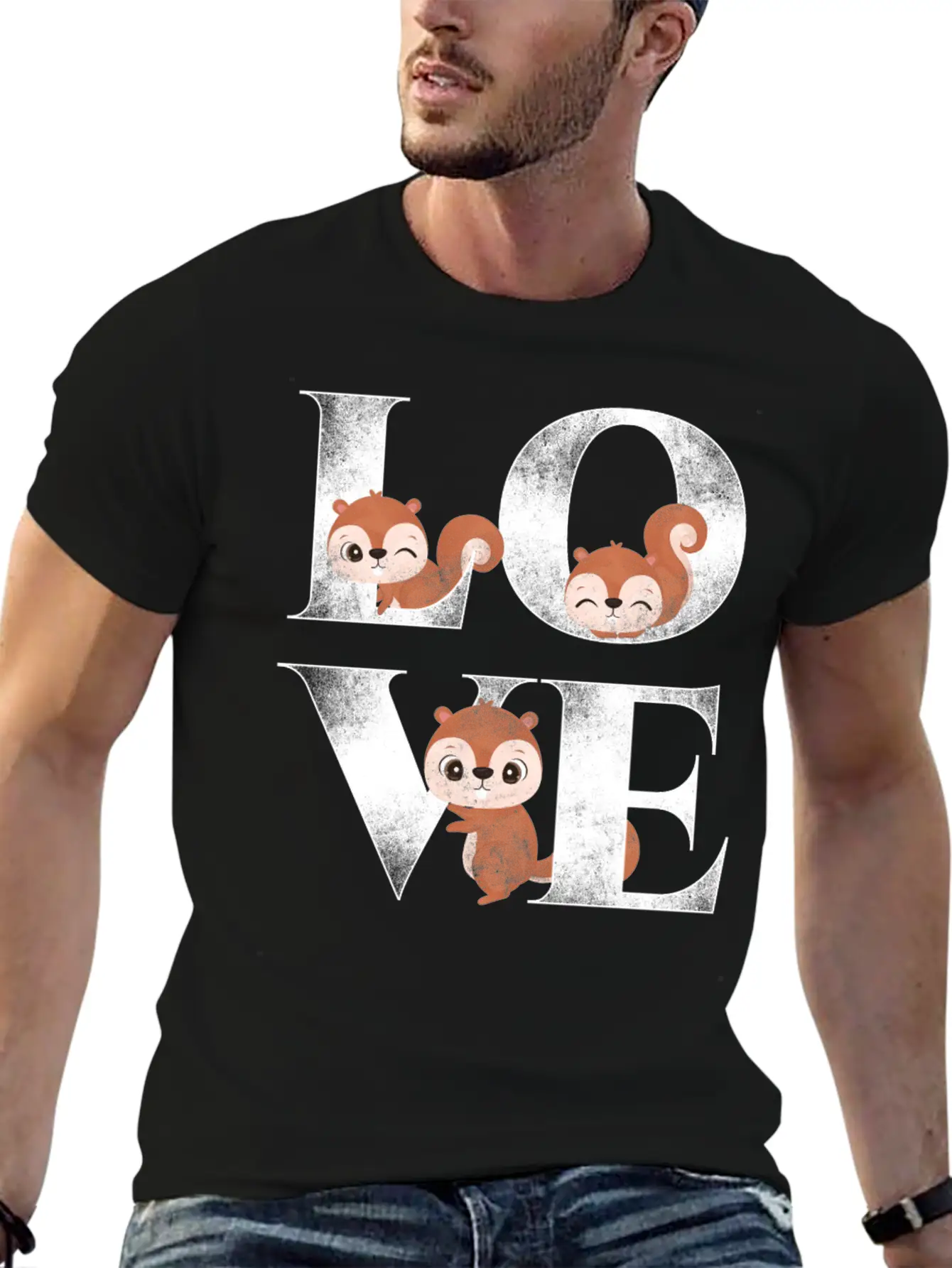Squirrel Acorn Love Unisex Casual T-Shirt – Clean Design For Daily Comfort