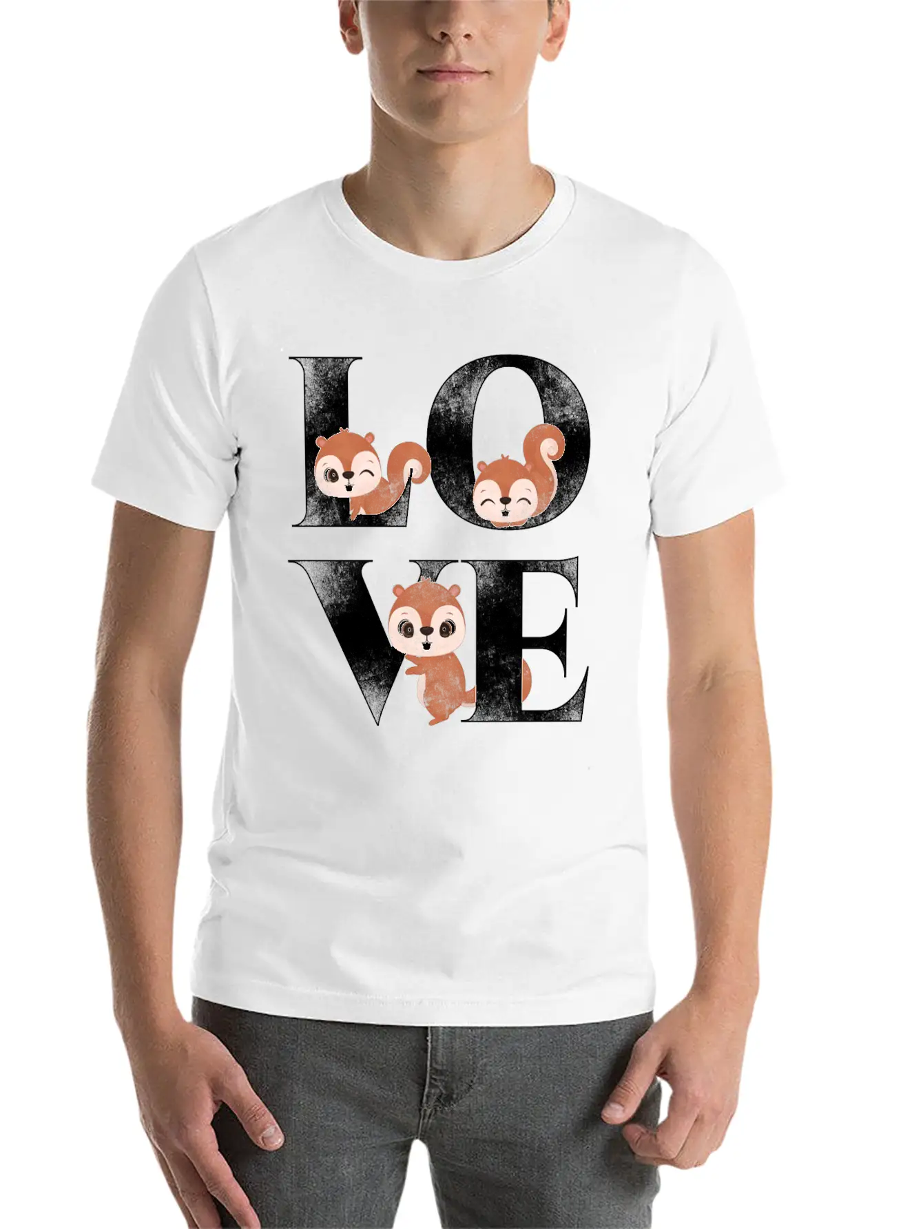 Squirrel Acorn Love Unisex Casual T-Shirt – Clean Design For Daily Comfort