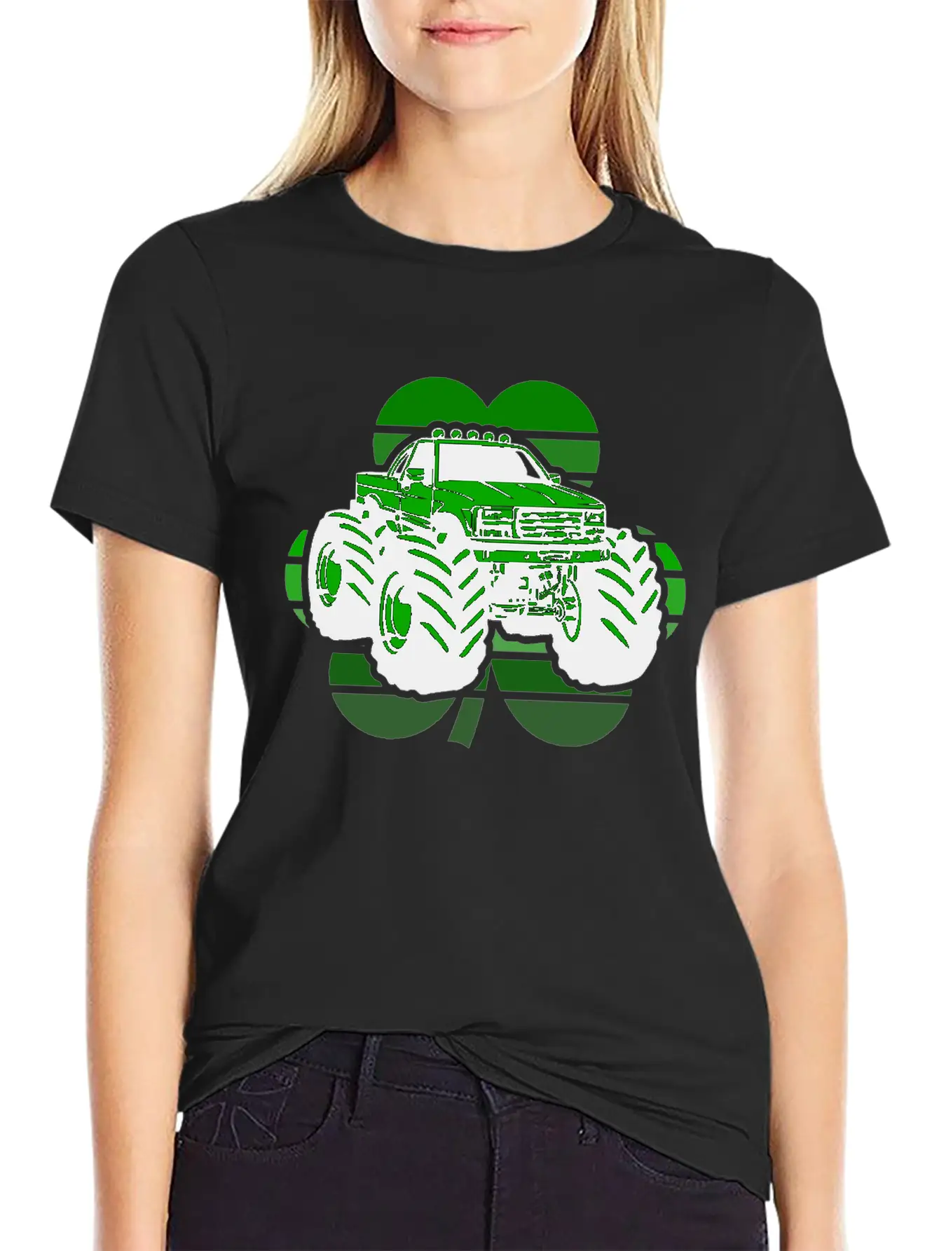 St Patricks Day Monster Truck, St Paddy's Gift Essential Cotton Tee For Daily Outfits – Unisex Style