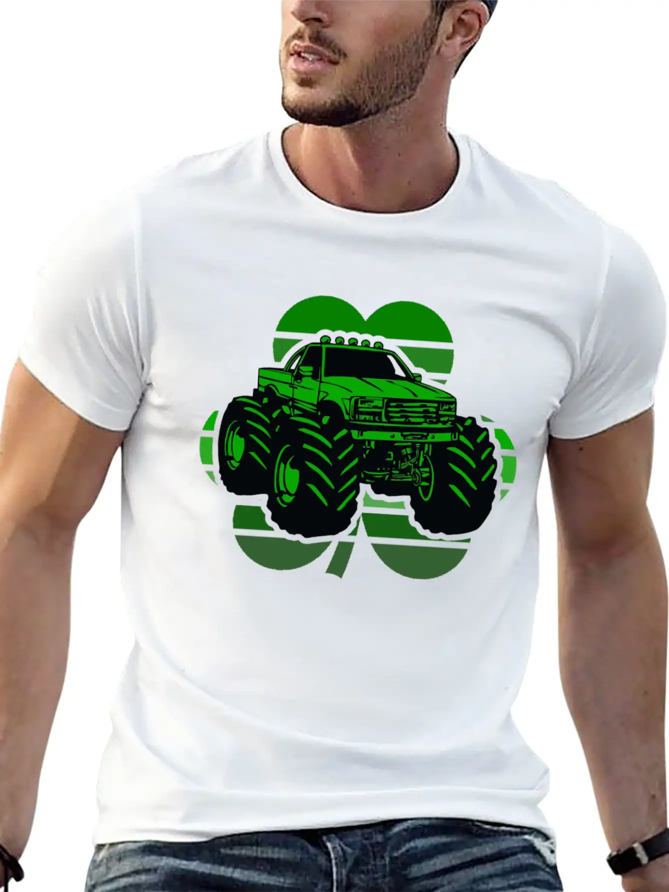 St Patricks Day Monster Truck, St Paddy's Gift Essential Cotton Tee For Daily Outfits – Unisex Style
