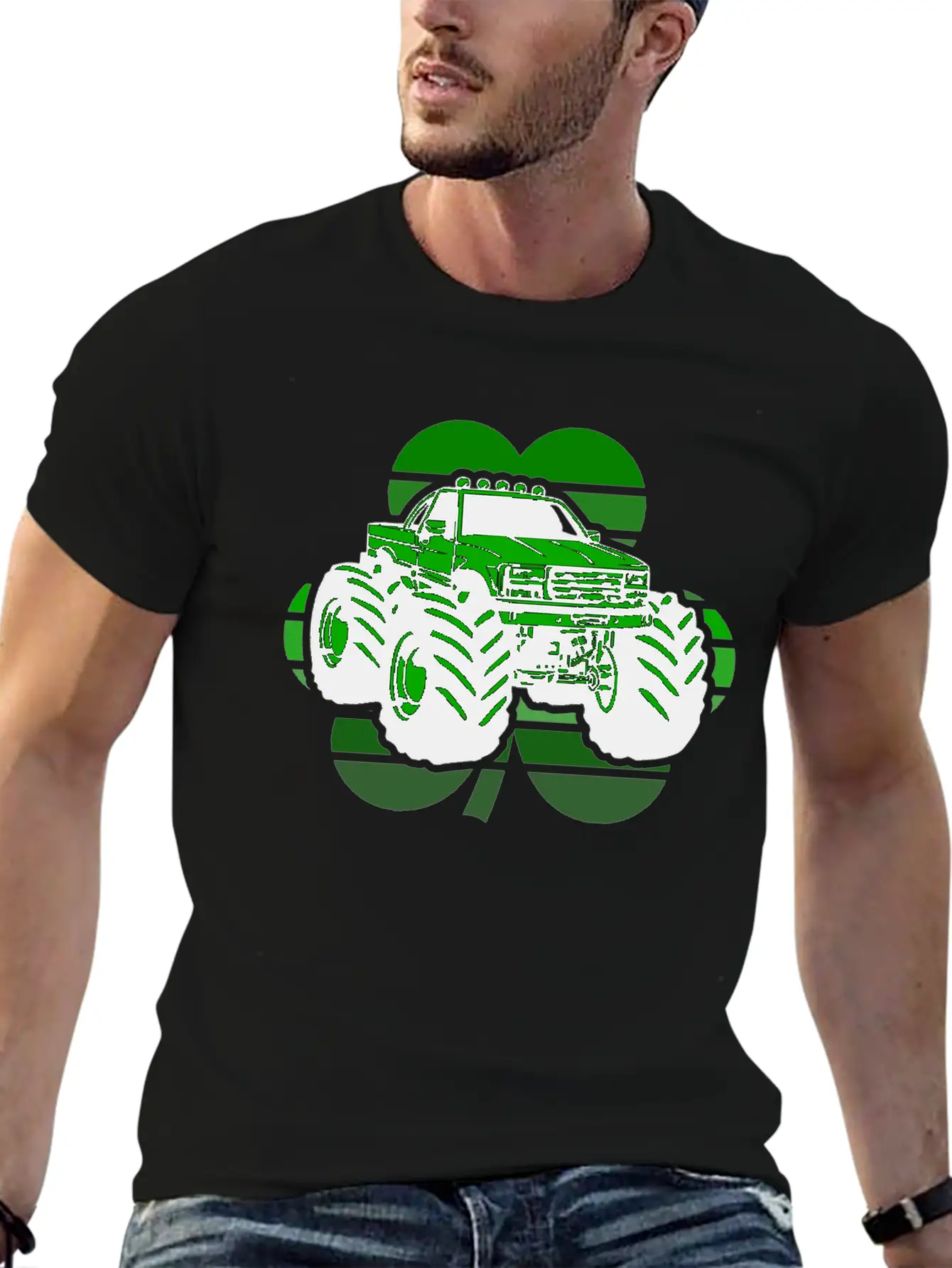 St Patricks Day Monster Truck, St Paddy's Gift Essential Cotton Tee For Daily Outfits – Unisex Style